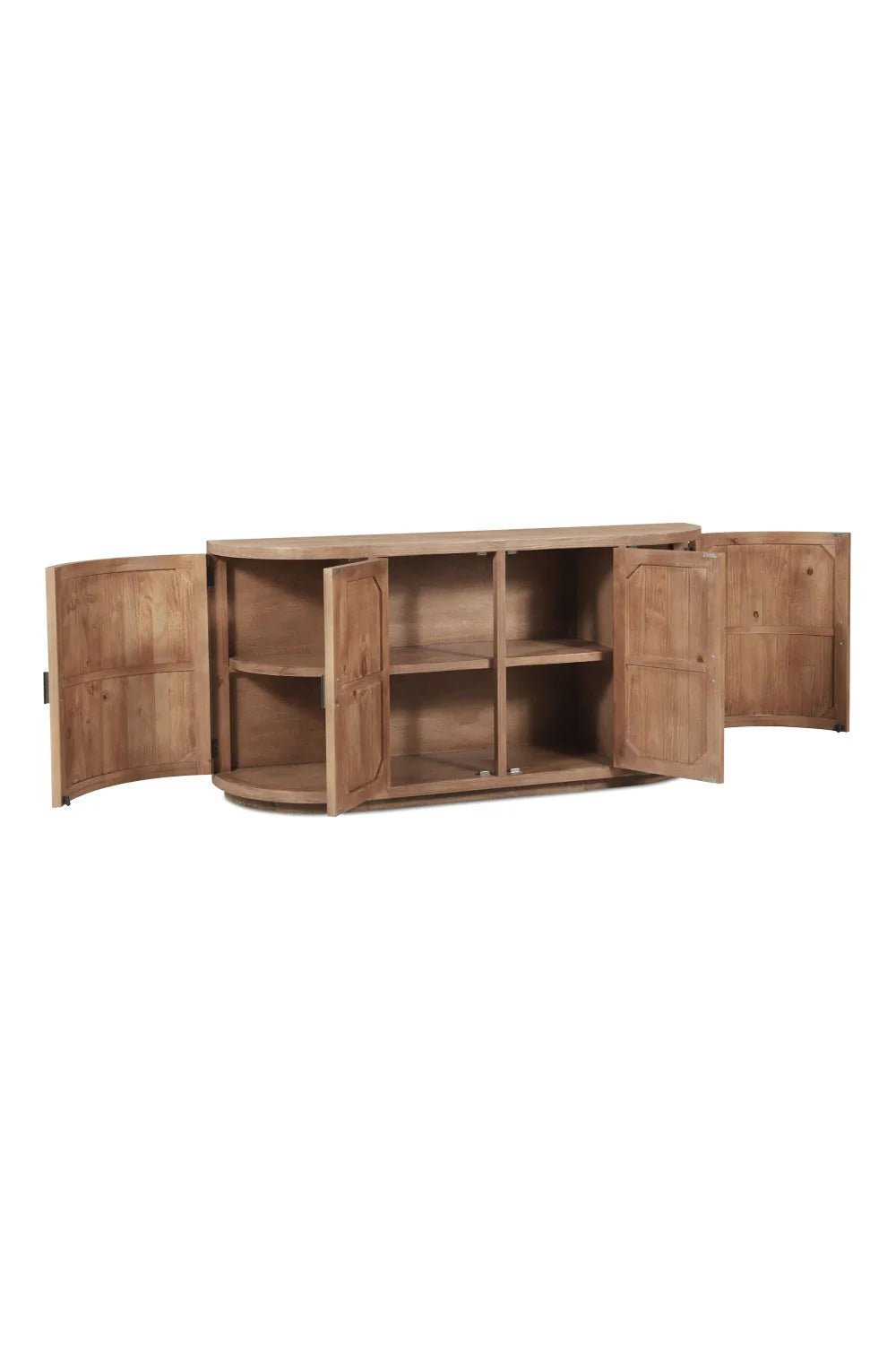 Luxury Pine Wood 4-Door Sideboard European Style for Villa