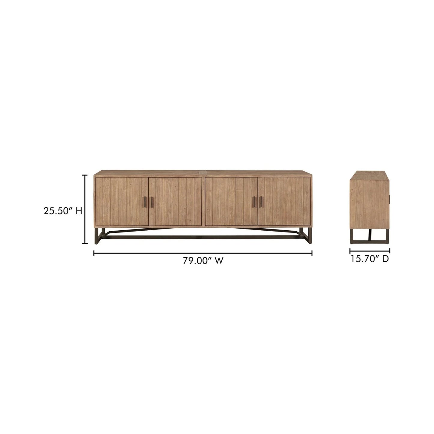 Luxury Pine Wood Media Unit Modern Italian Style for Villa