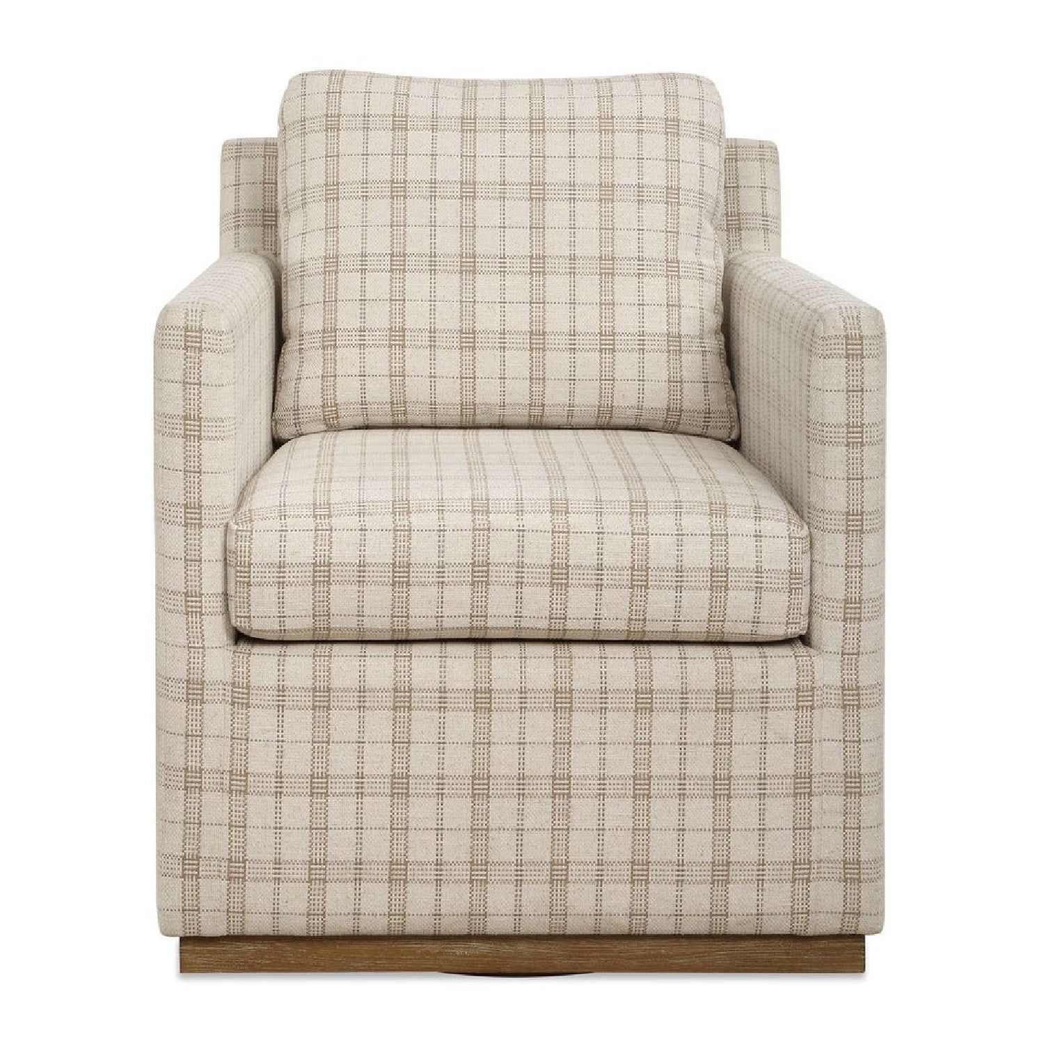 Luxury Plaid Linen Swivel Lounge Chair Modern Italian Style for Villa