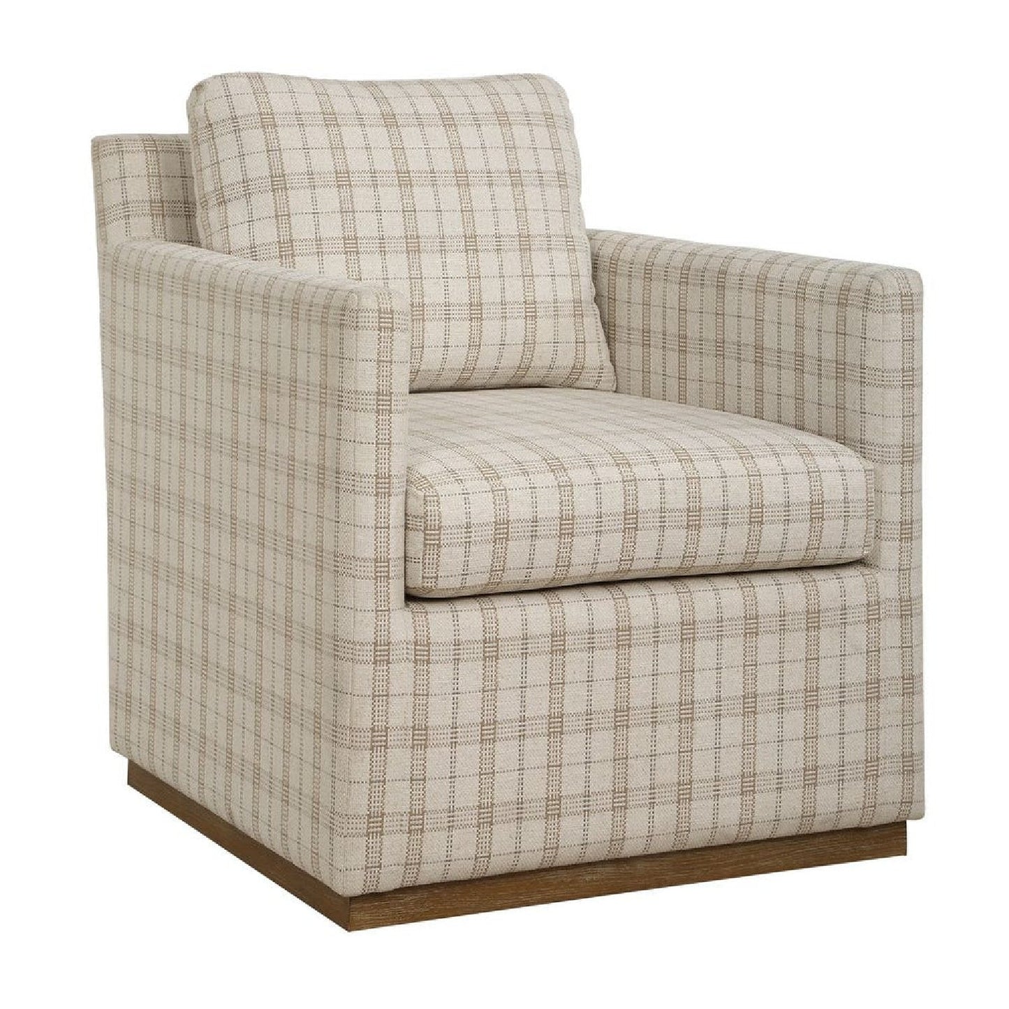 Luxury Plaid Linen Swivel Lounge Chair Modern Italian Style for Villa