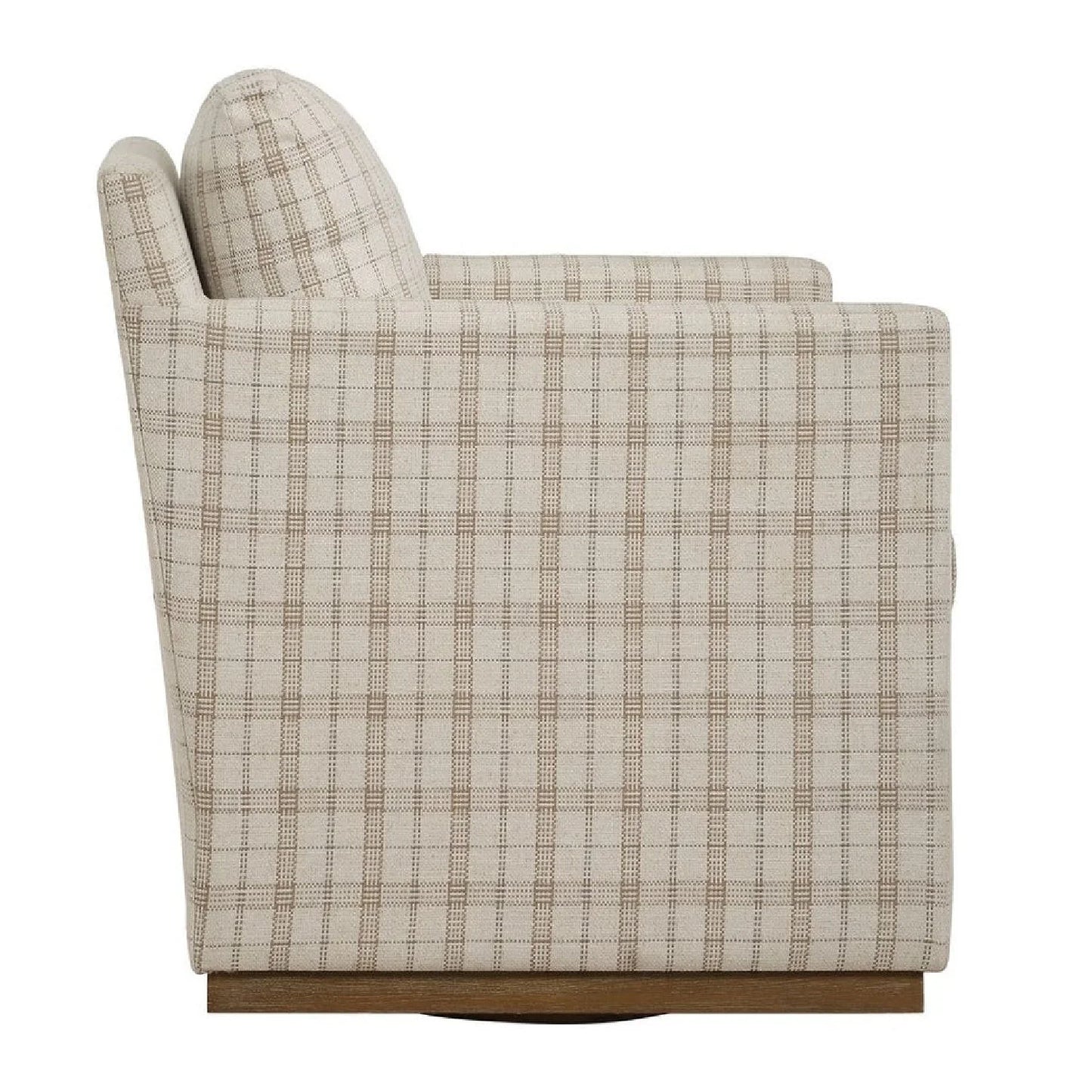 Luxury Plaid Linen Swivel Lounge Chair Modern Italian Style for Villa