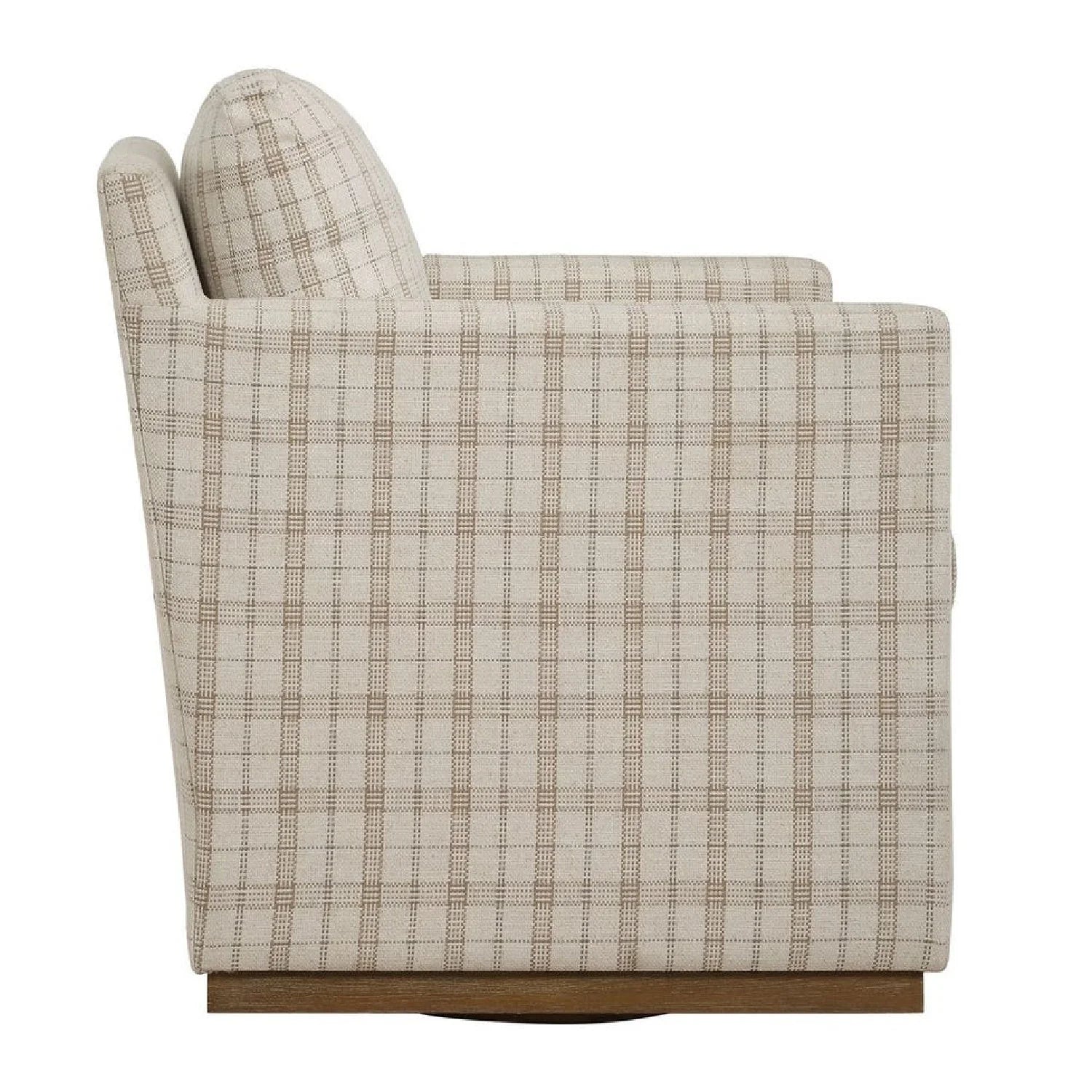 Luxury Plaid Linen Swivel Lounge Chair Modern Italian Style for Villa