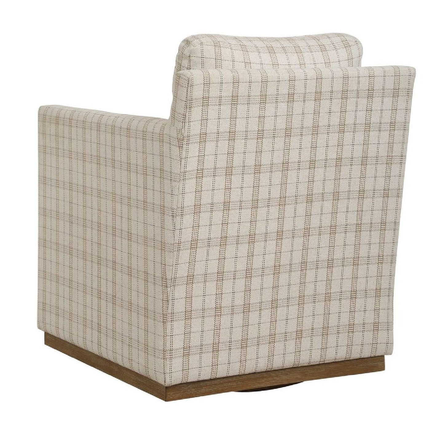 Luxury Plaid Linen Swivel Lounge Chair Modern Italian Style for Villa