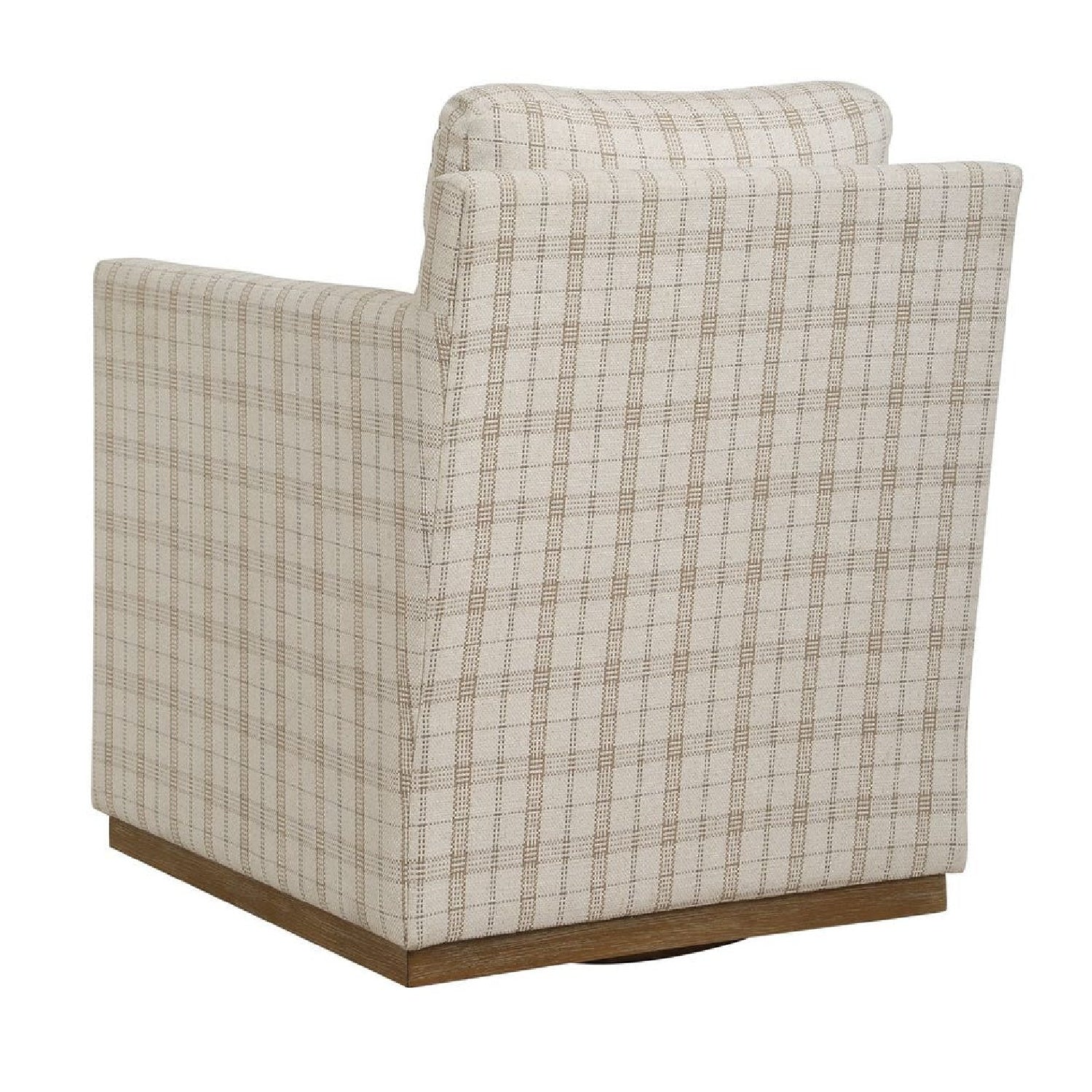Luxury Plaid Linen Swivel Lounge Chair Modern Italian Style for Villa