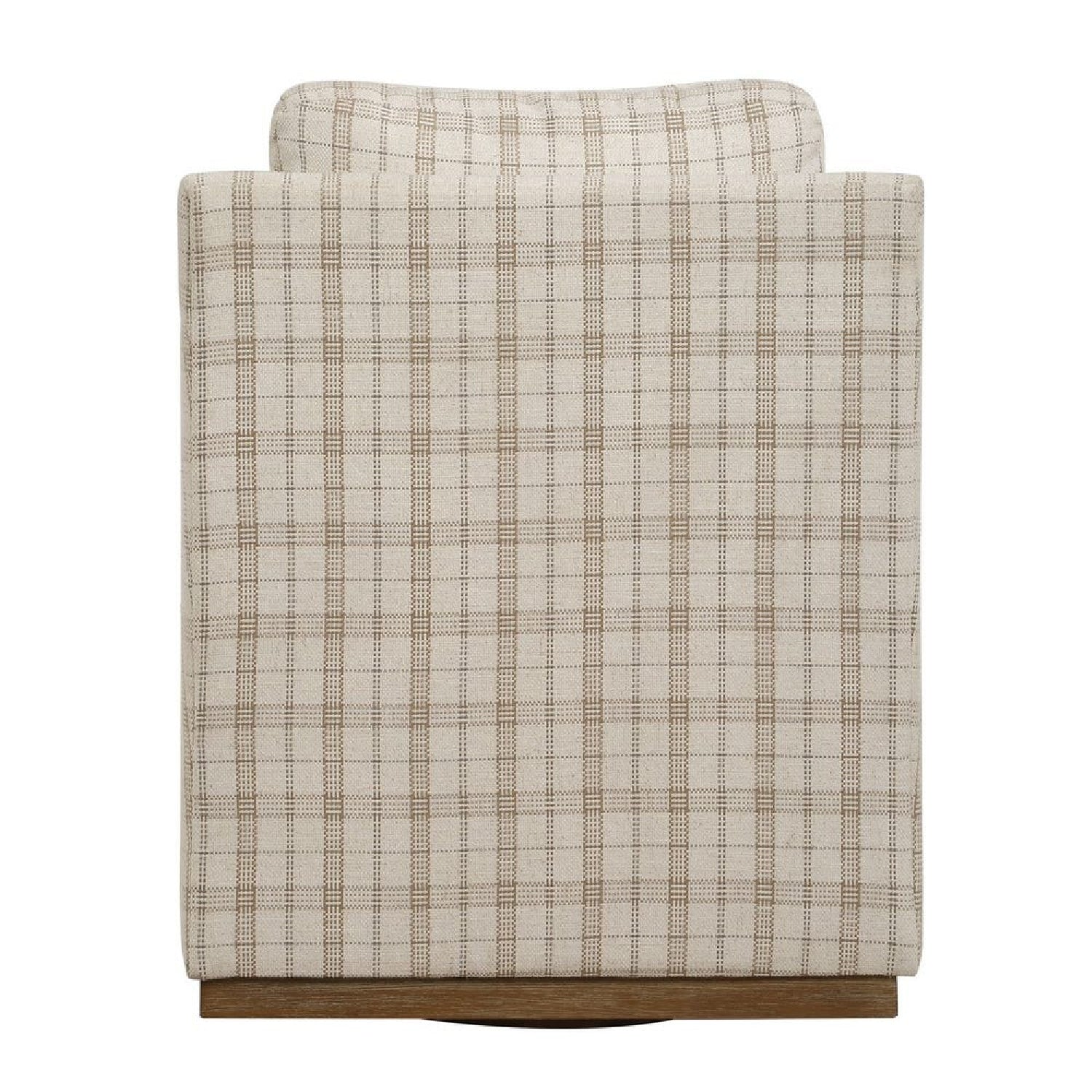 Luxury Plaid Linen Swivel Lounge Chair Modern Italian Style for Villa