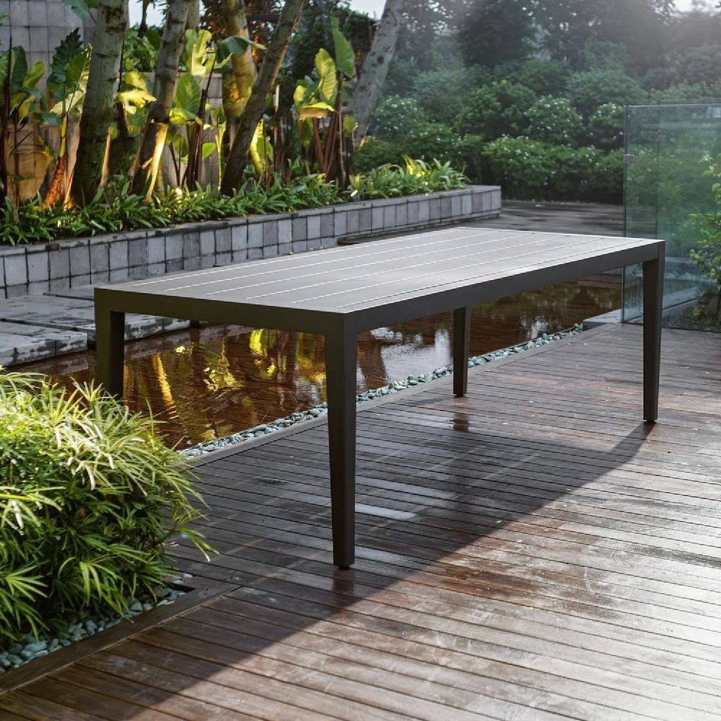 Luxury Polanco Aluminum Dining Table Modern Italian Style for Villa