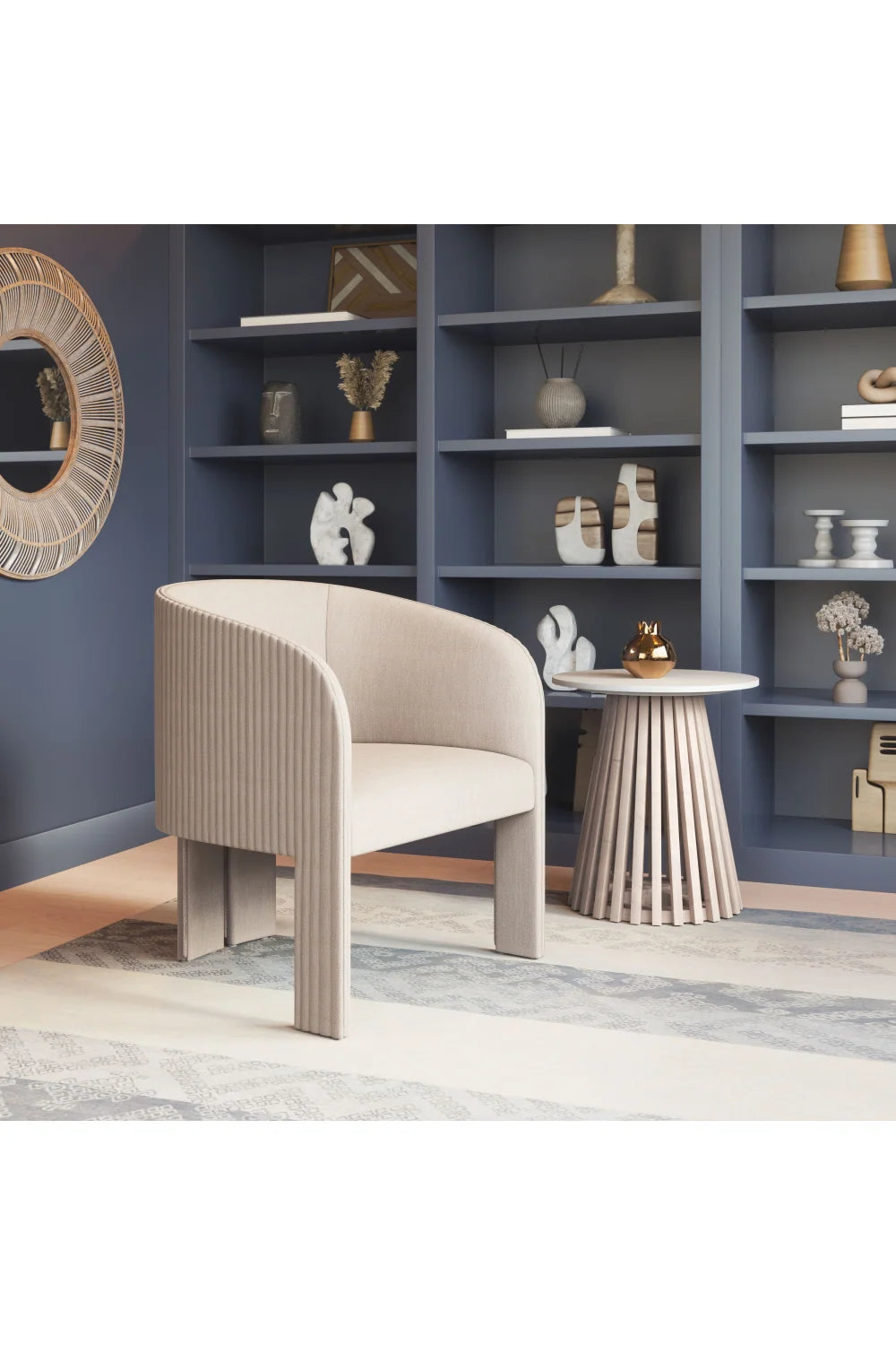 Luxury Poly Linen Lounge Chair Modern Italian Style for Villa