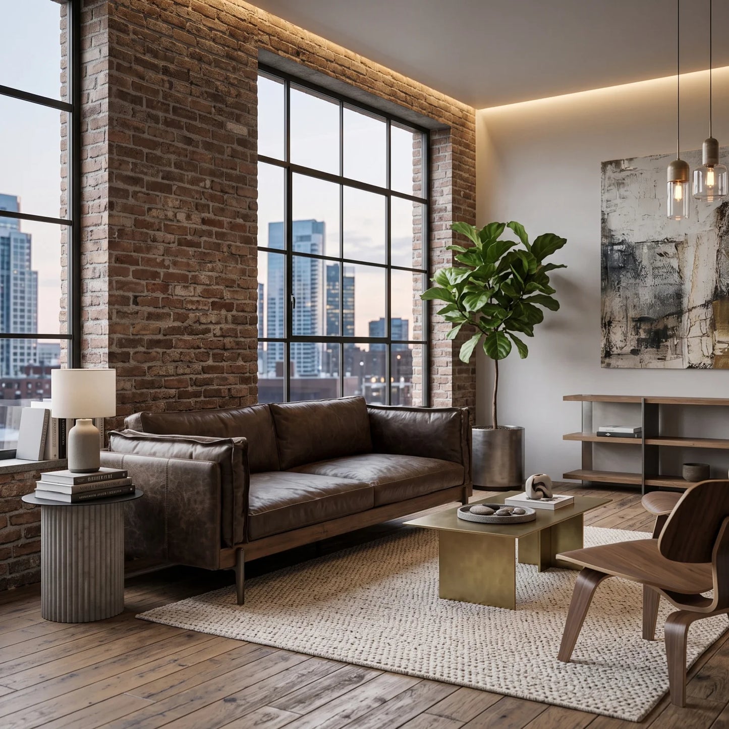 Luxury Porchester Distress Chocolate Leather Sofa Modern Italian Style for Villa