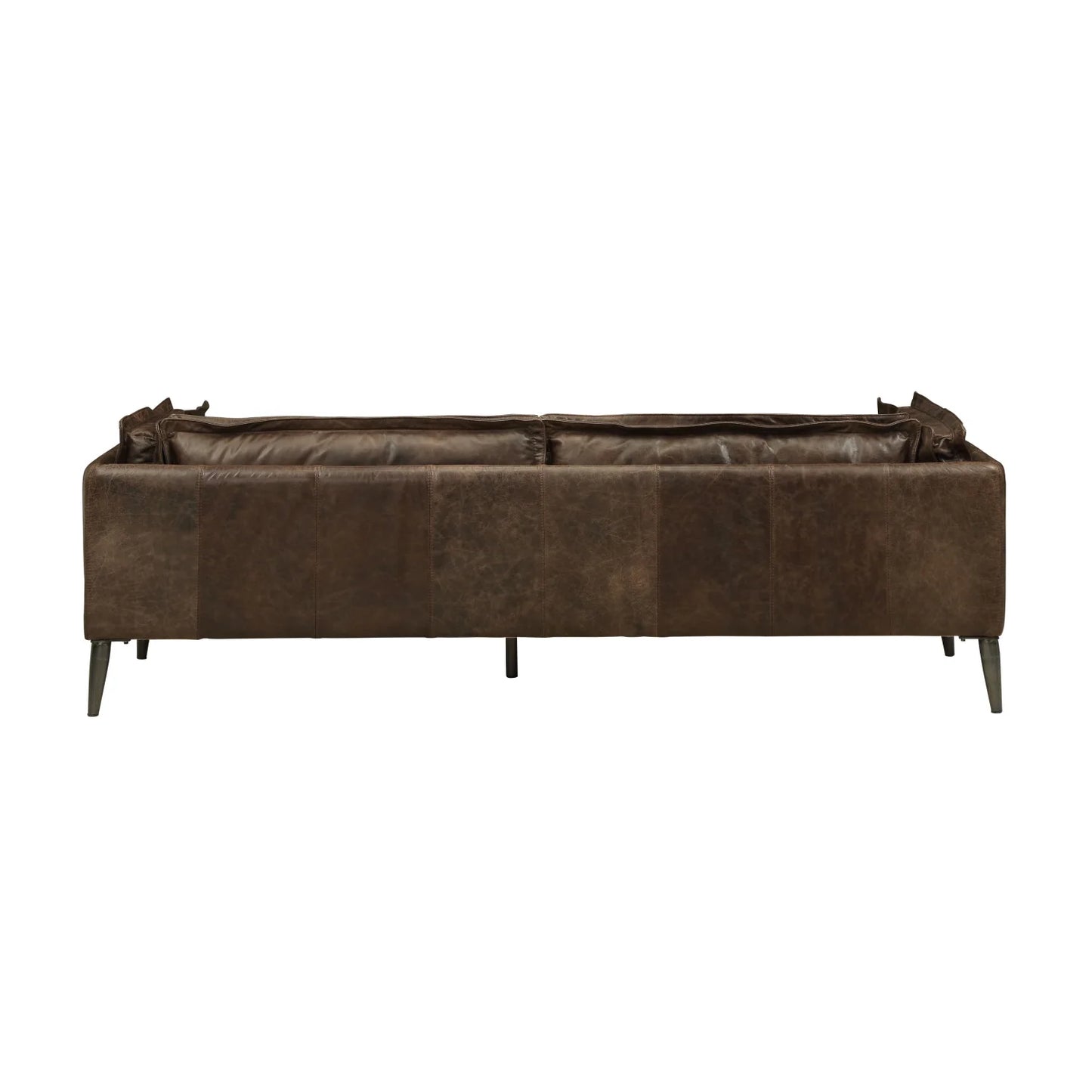 Luxury Porchester Distress Chocolate Leather Sofa Modern Italian Style for Villa