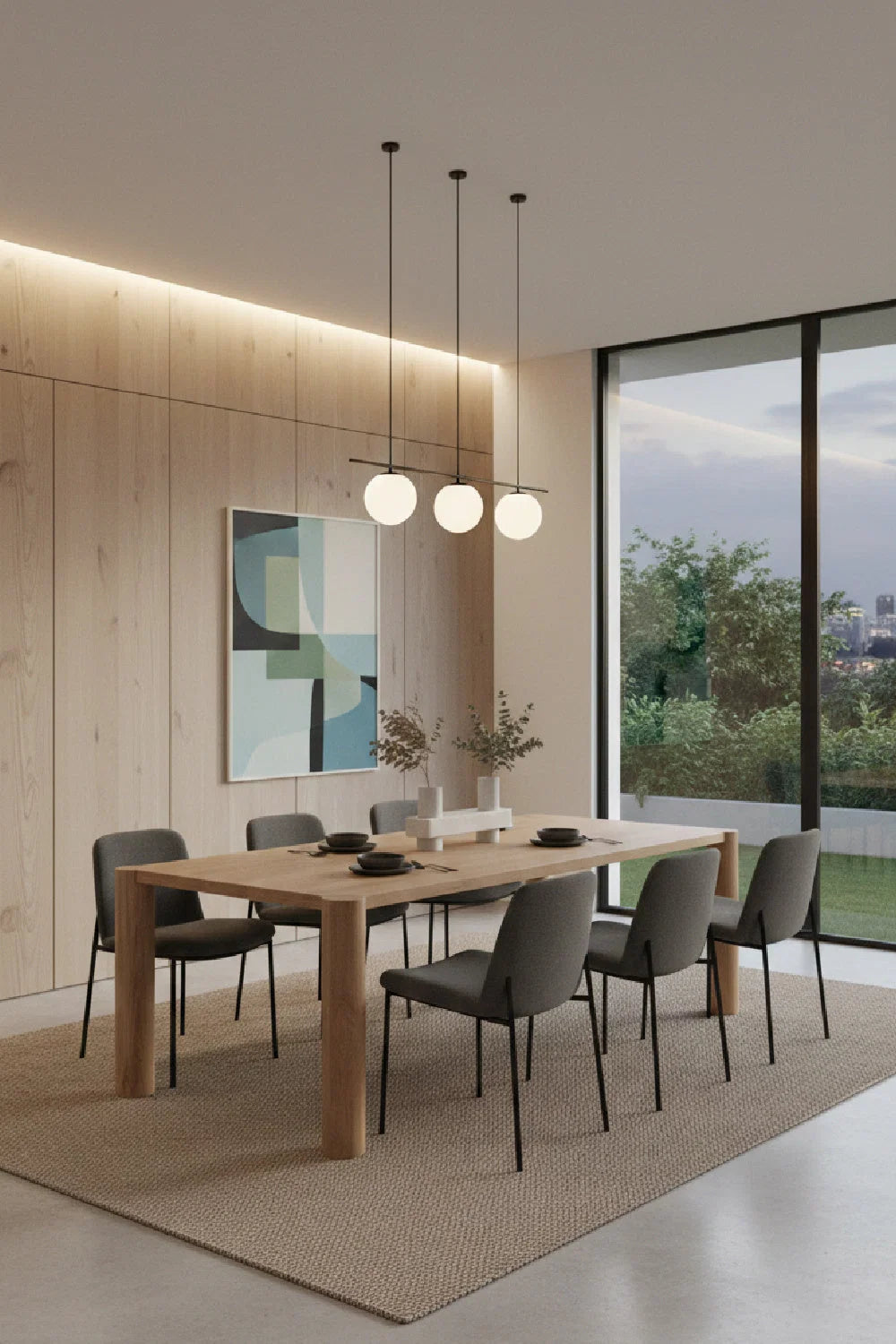 Luxury Post Oak Dining Table Modern Italian Style for Villa