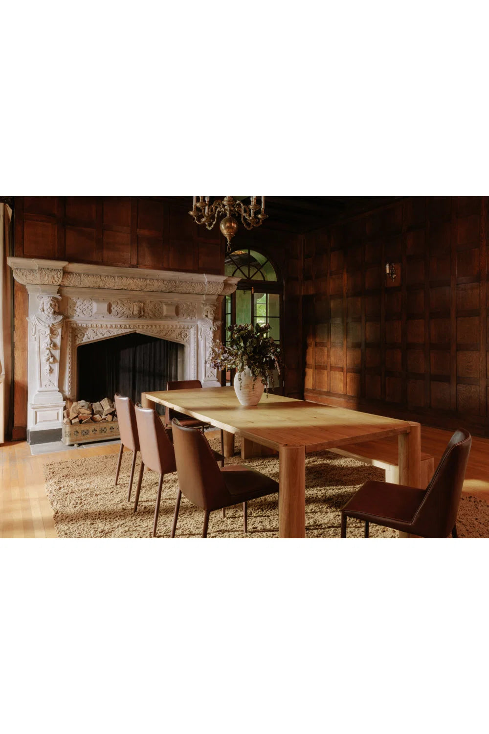 Luxury Post Oak Dining Table Modern Italian Style for Villa