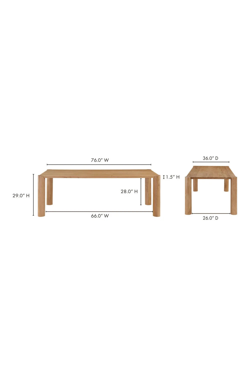Luxury Post Oak Dining Table Modern Italian Style for Villa