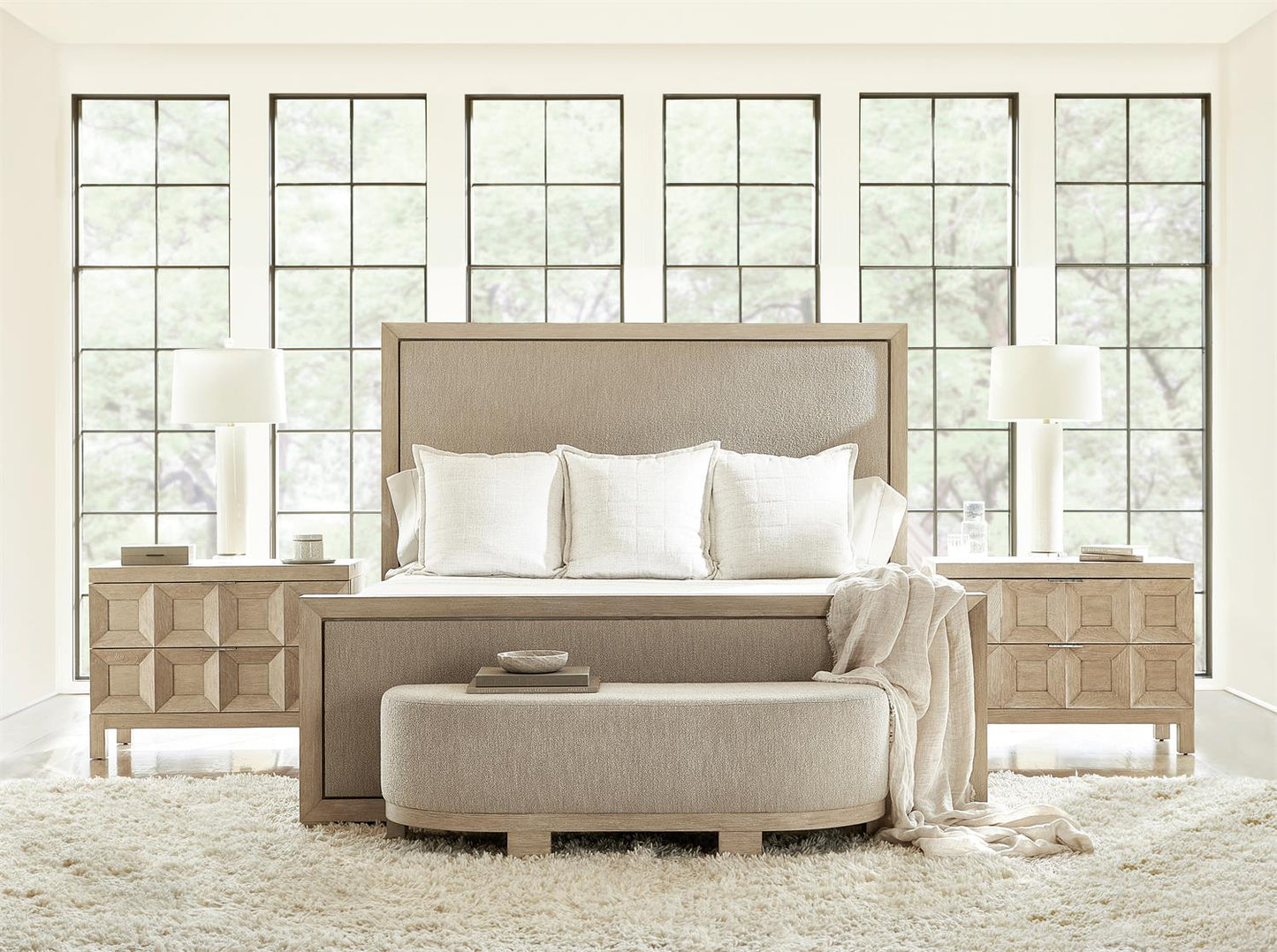 Luxury Prado Fabric Panel Bed Modern Italian Style for Villa