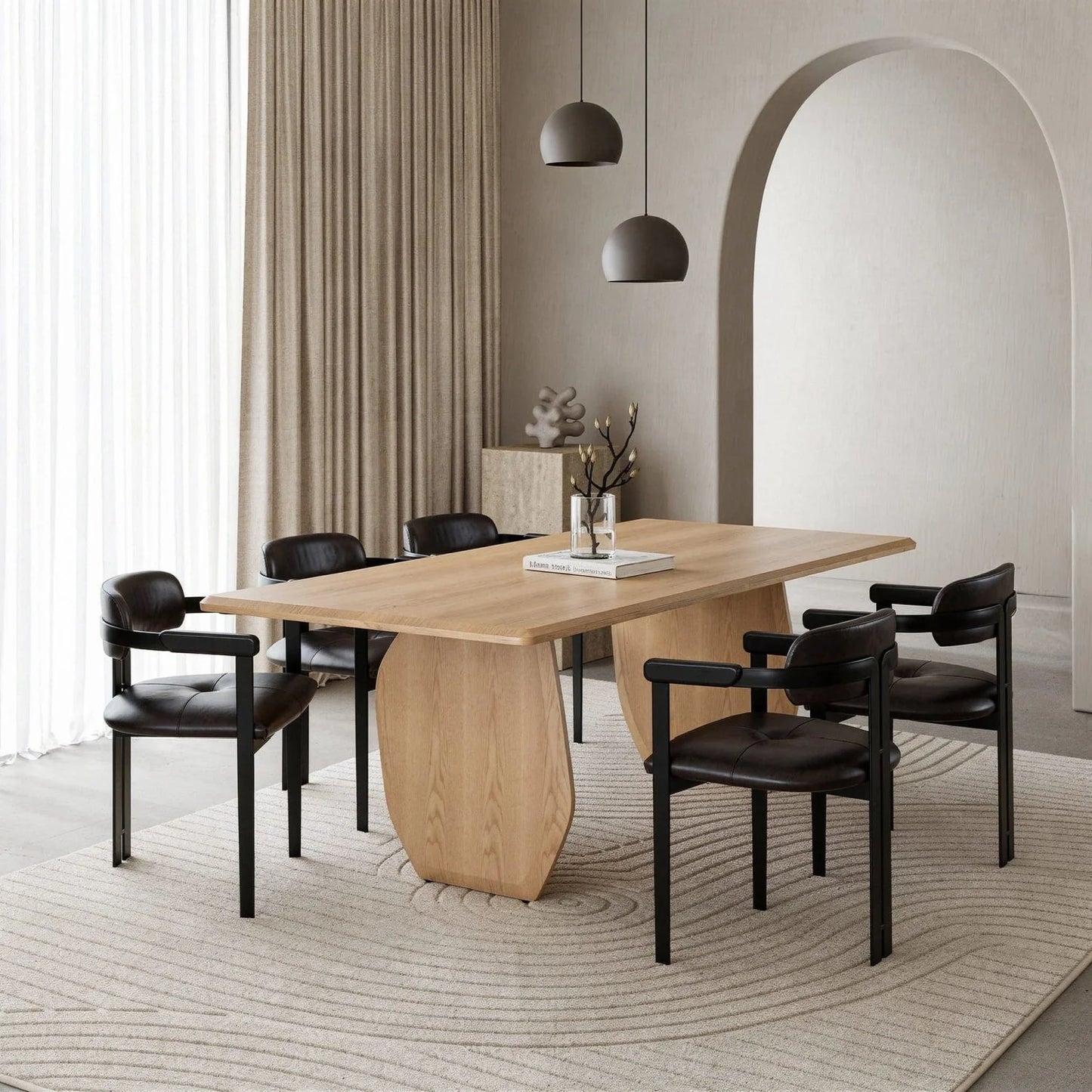 Luxury Prado White Oak Dining Table Modern Italian Style for Villa
