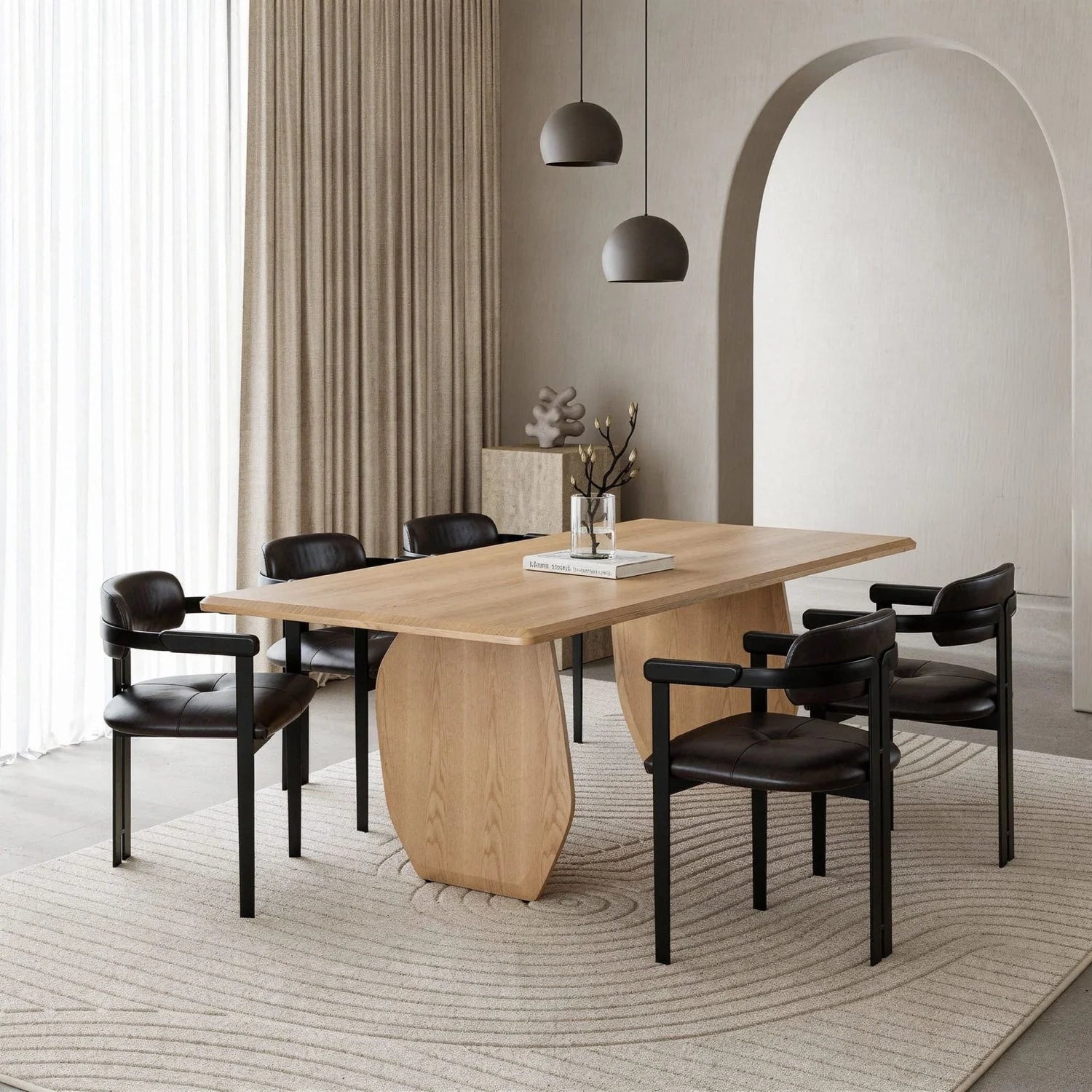 Luxury Prado White Oak Dining Table Modern Italian Style for Villa
