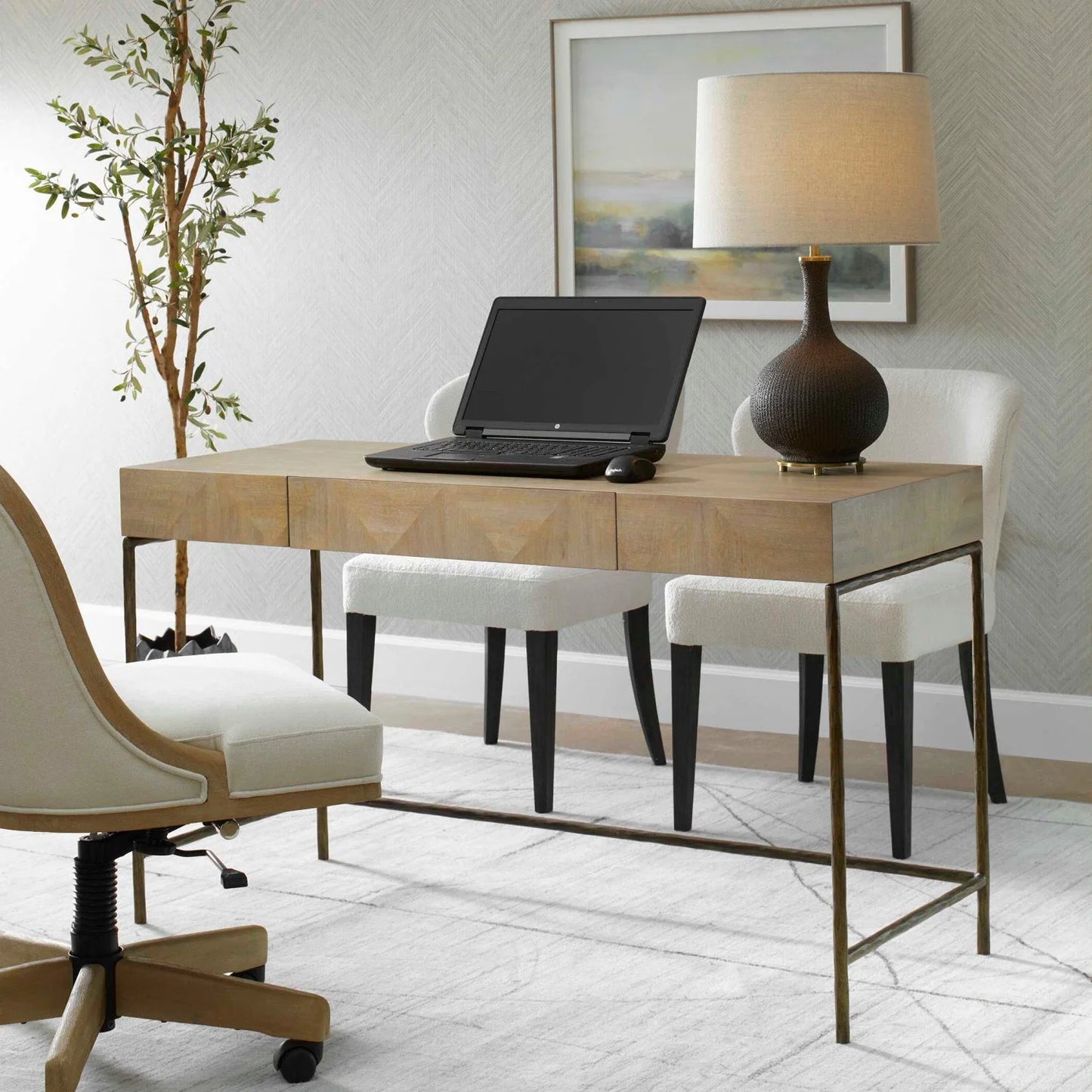 Luxury Primavera 1-Drawer Modern Desk European Style for Villa