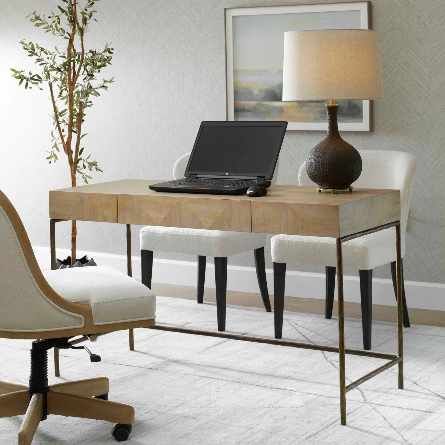 Luxury Primavera 1-Drawer Modern Desk European Style for Villa
