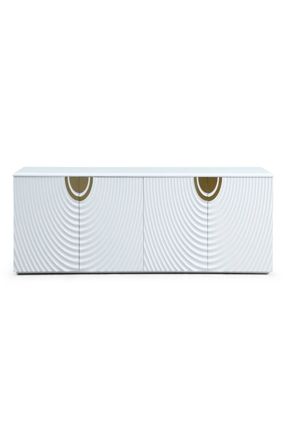 Luxury Pristine White 4-Door Sideboard European Style for Villa