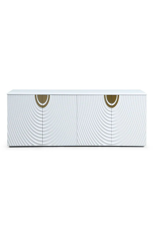 Luxury Pristine White 4-Door Sideboard European Style for Villa