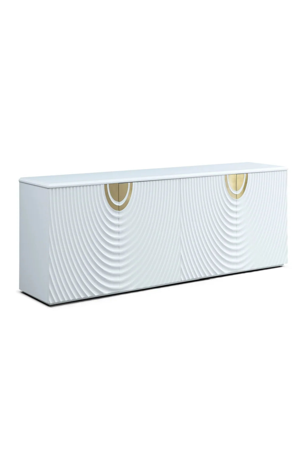 Luxury Pristine White 4-Door Sideboard European Style for Villa
