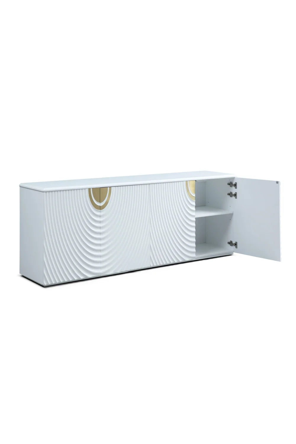 Luxury Pristine White 4-Door Sideboard European Style for Villa
