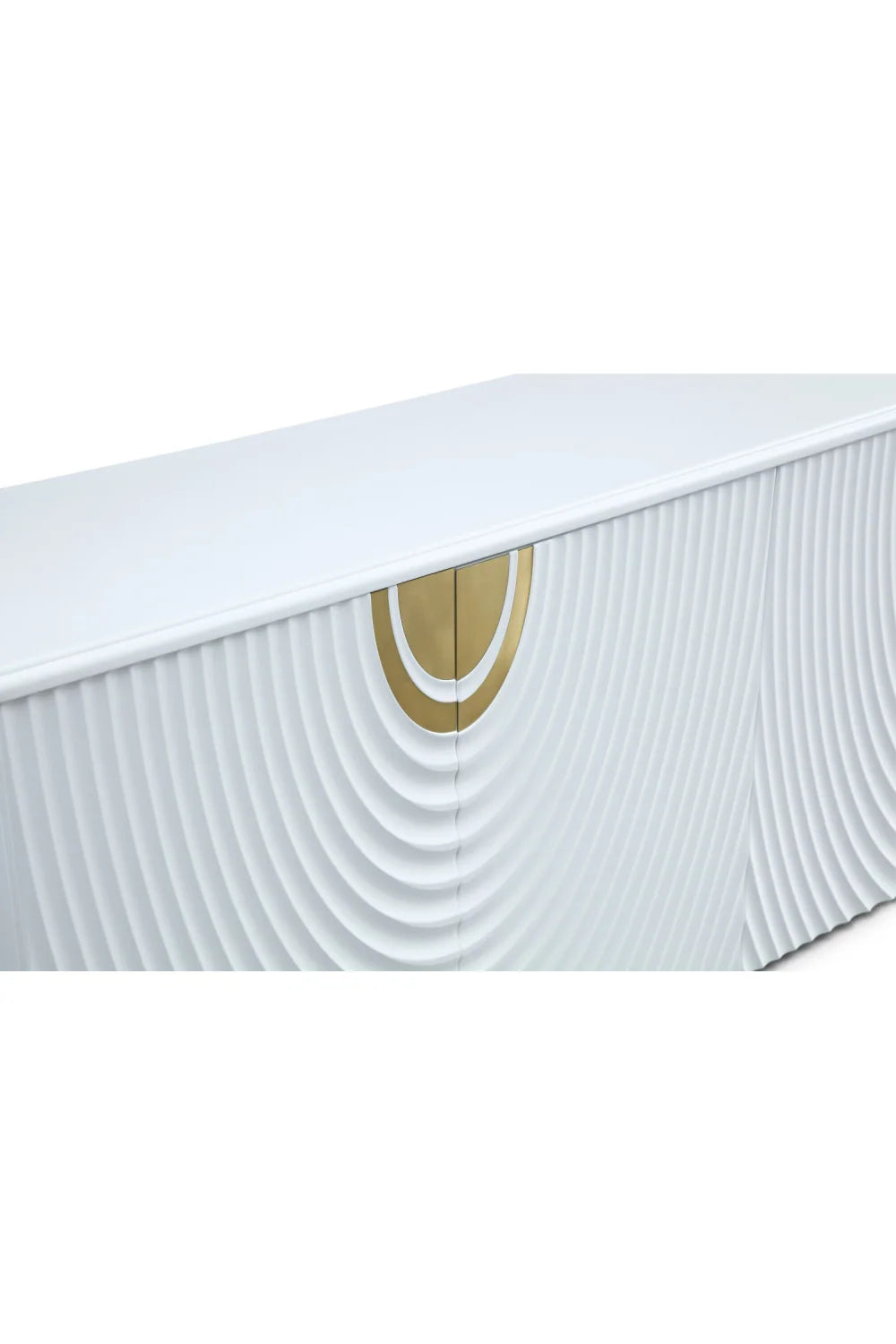 Luxury Pristine White 4-Door Sideboard European Style for Villa