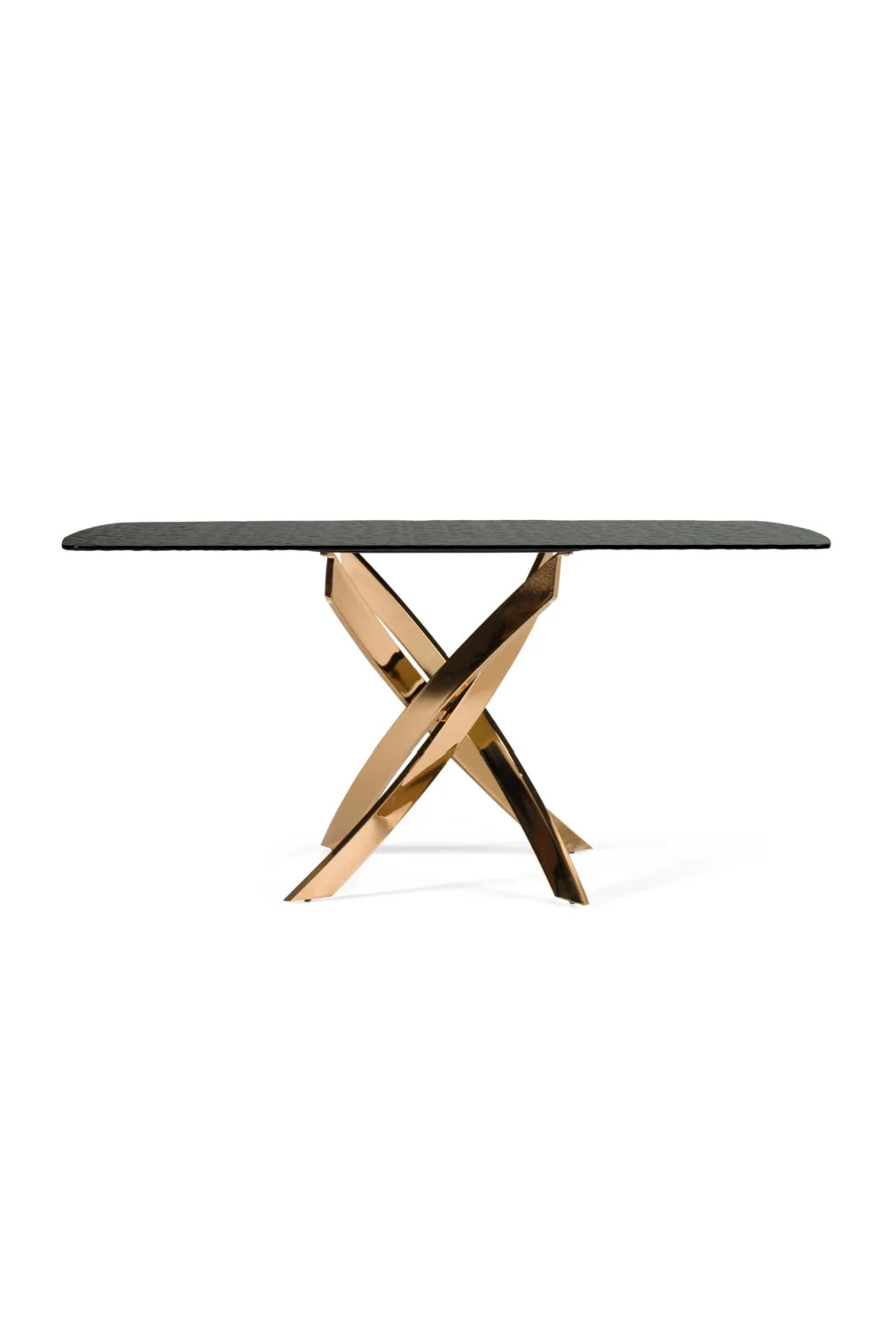Luxury Pyrite Glass Dining Table Modern Italian Style for Villa