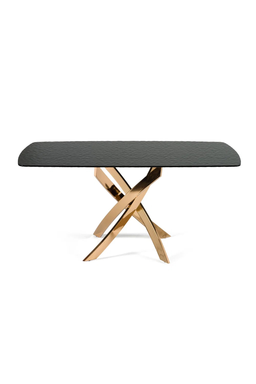 Luxury Pyrite Glass Dining Table Modern Italian Style for Villa