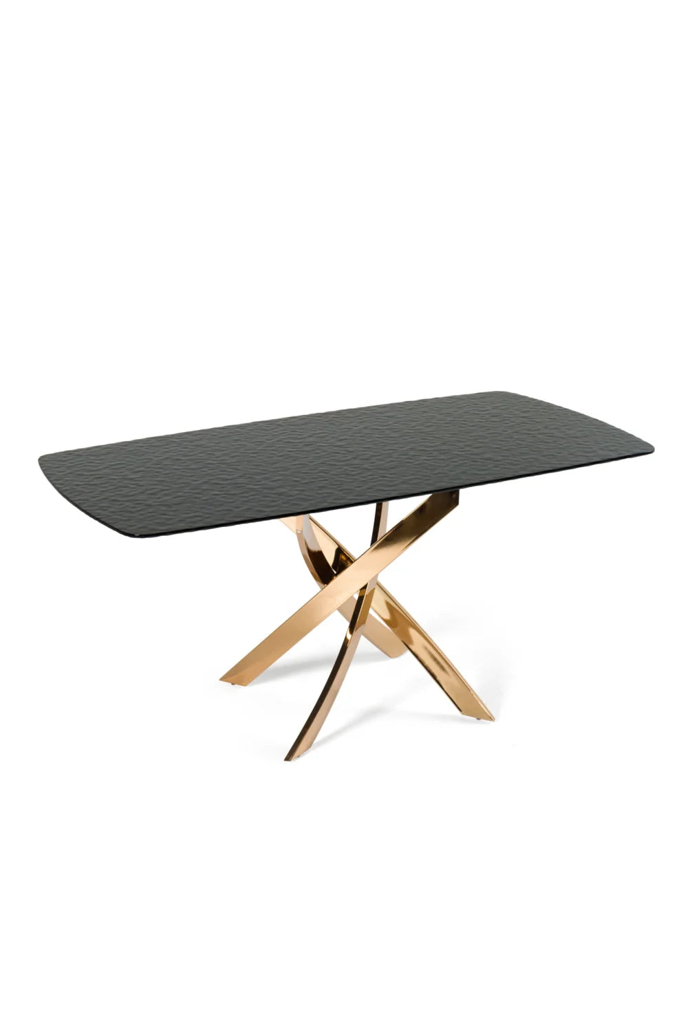 Luxury Pyrite Glass Dining Table Modern Italian Style for Villa