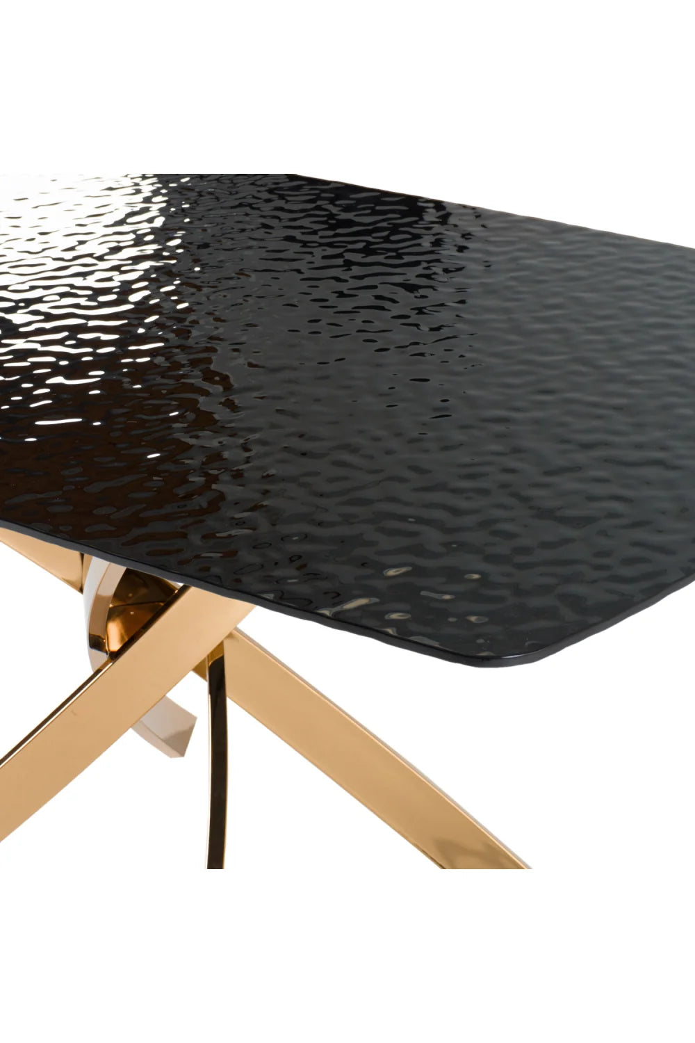 Luxury Pyrite Glass Dining Table Modern Italian Style for Villa