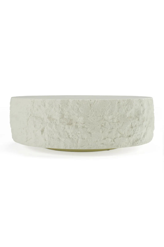 Luxury Quarry Round Fiberglass Coffee Table Modern Italian Style for Villa