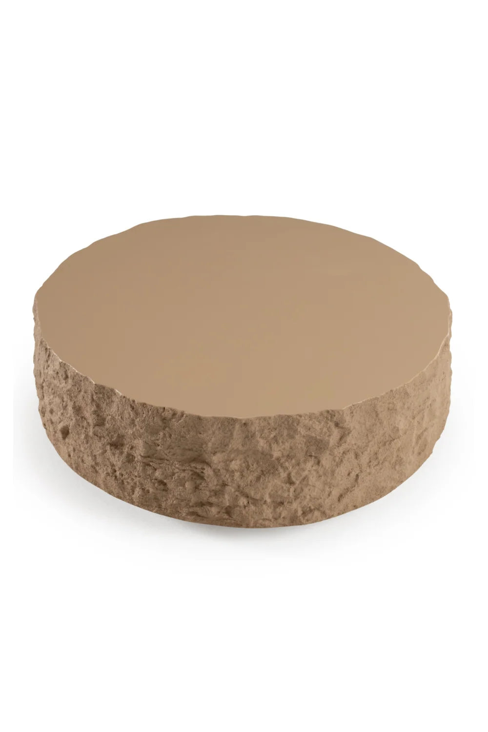 Luxury Quarry Round Fiberglass Coffee Table Modern Italian Style for Villa