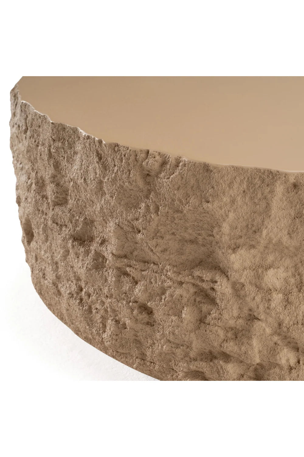 Luxury Quarry Round Fiberglass Coffee Table Modern Italian Style for Villa