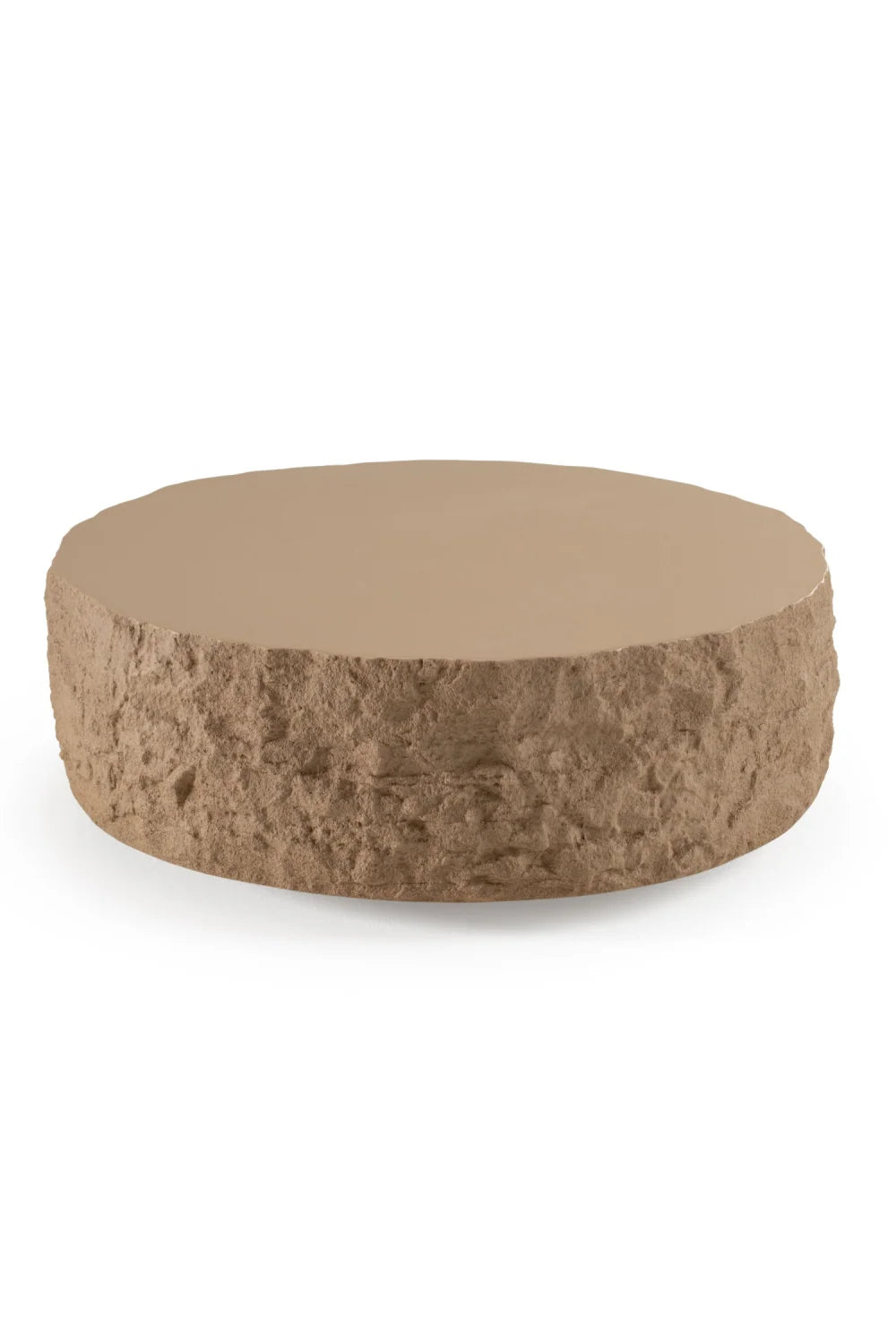Luxury Quarry Round Fiberglass Coffee Table Modern Italian Style for Villa