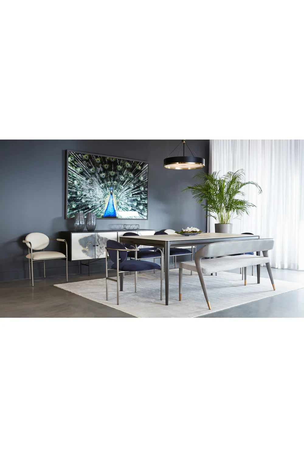 Luxury Queens Ceramic Dining Table Modern Italian Style for Villa