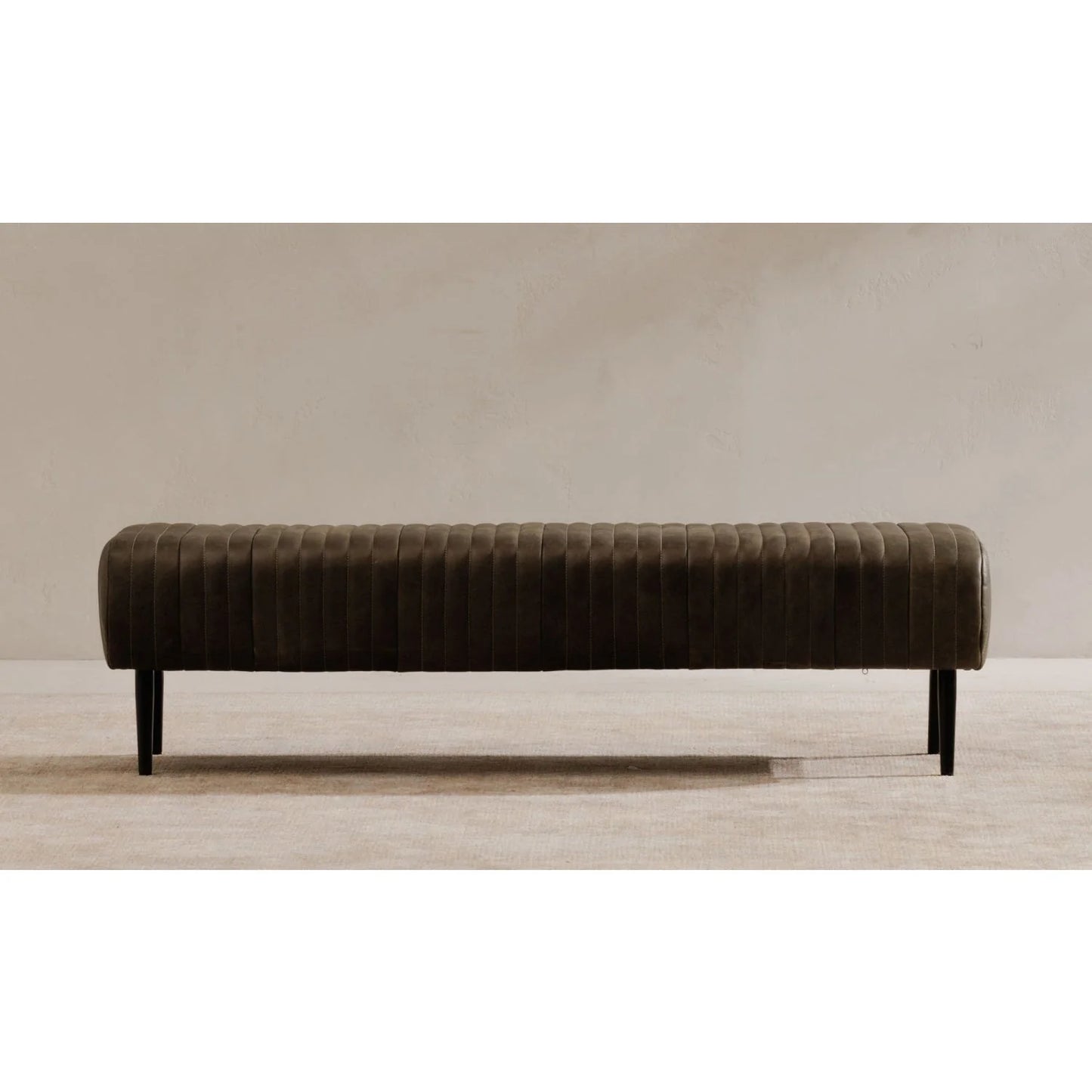 Luxury Quilted Leather Bench European Style for Villa