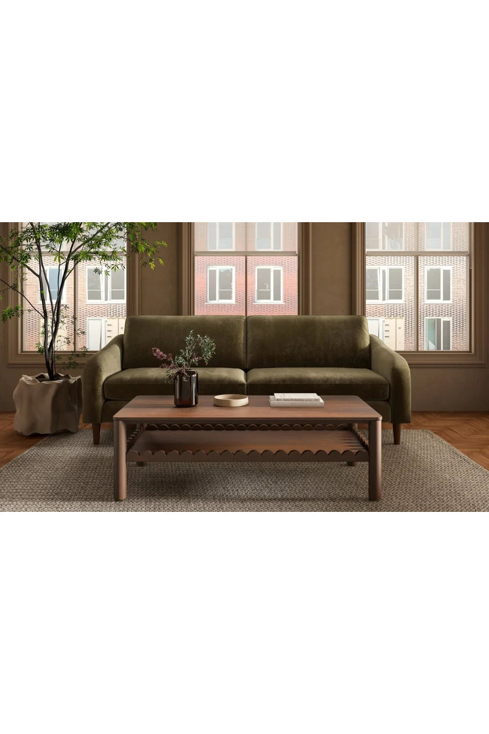 Luxury Quinn Fabric 2-Seater Sofa Modern Italian Style for Villa