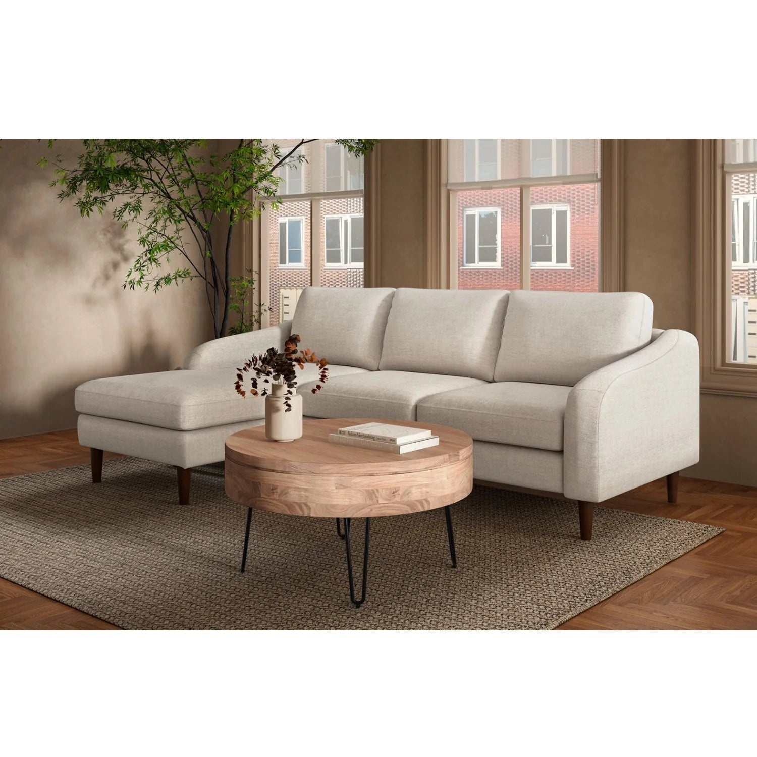 Luxury Quinn Fabric Sectional Sofa Modern Italian Style for Villa