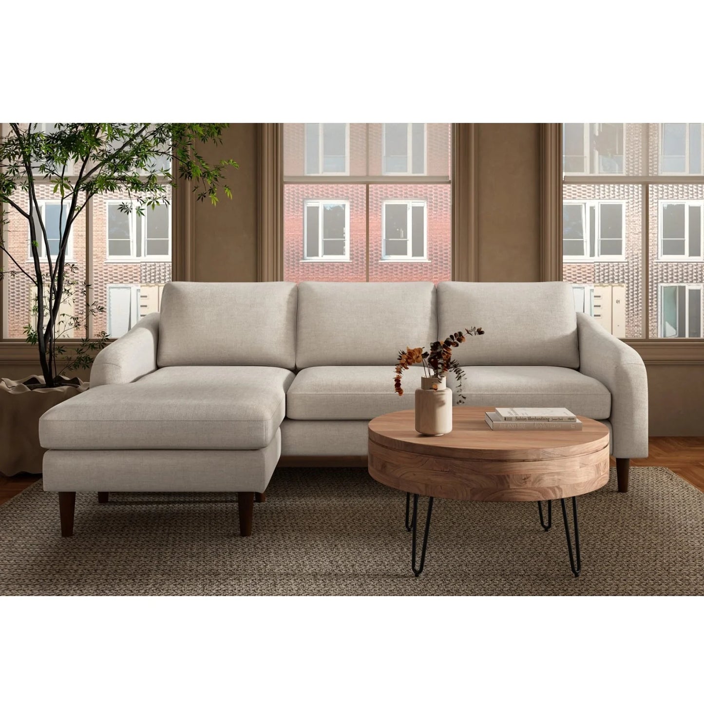 Luxury Quinn Fabric Sectional Sofa Modern Italian Style for Villa