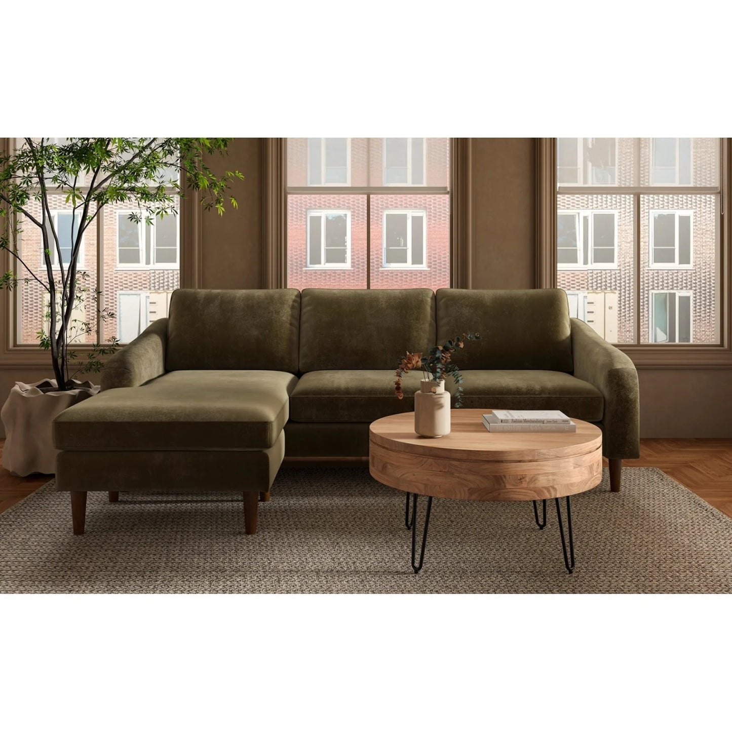 Luxury Quinn Fabric Sectional Sofa Modern Italian Style for Villa