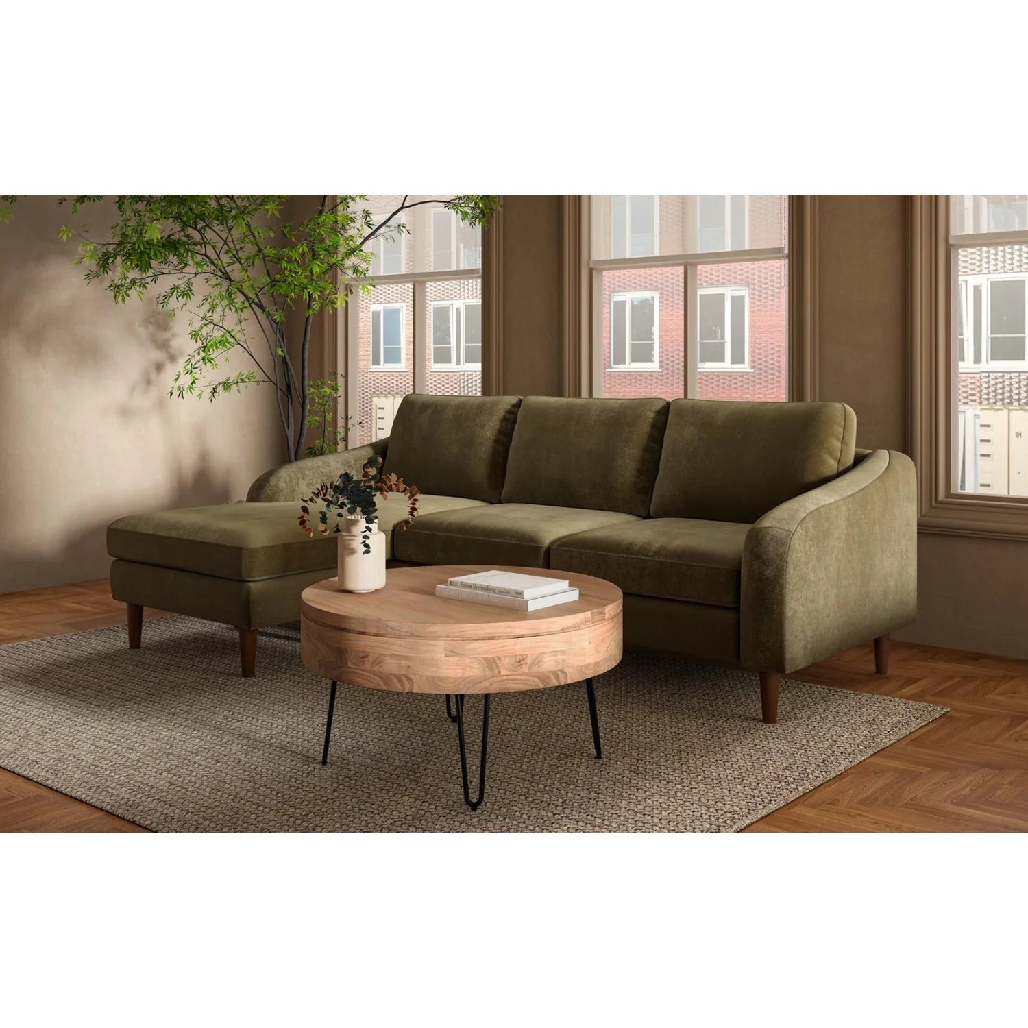 Luxury Quinn Fabric Sectional Sofa Modern Italian Style for Villa