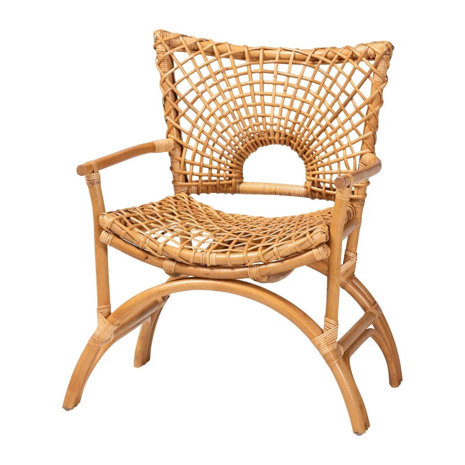 Luxury Rattan Accent Chair Modern Italian Style for Villa