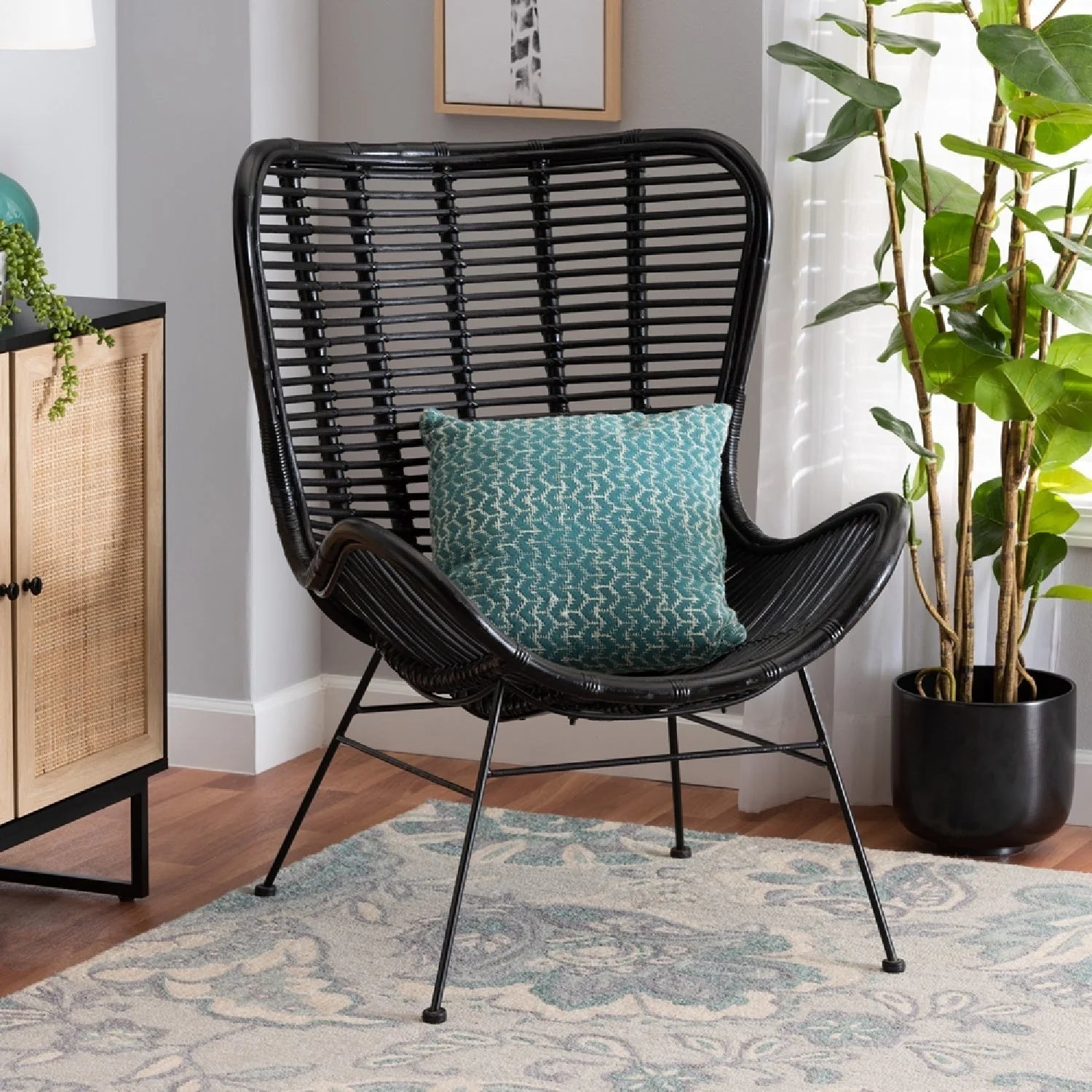 Luxury Rattan Accent Chair Modern Italian Style for Villa
