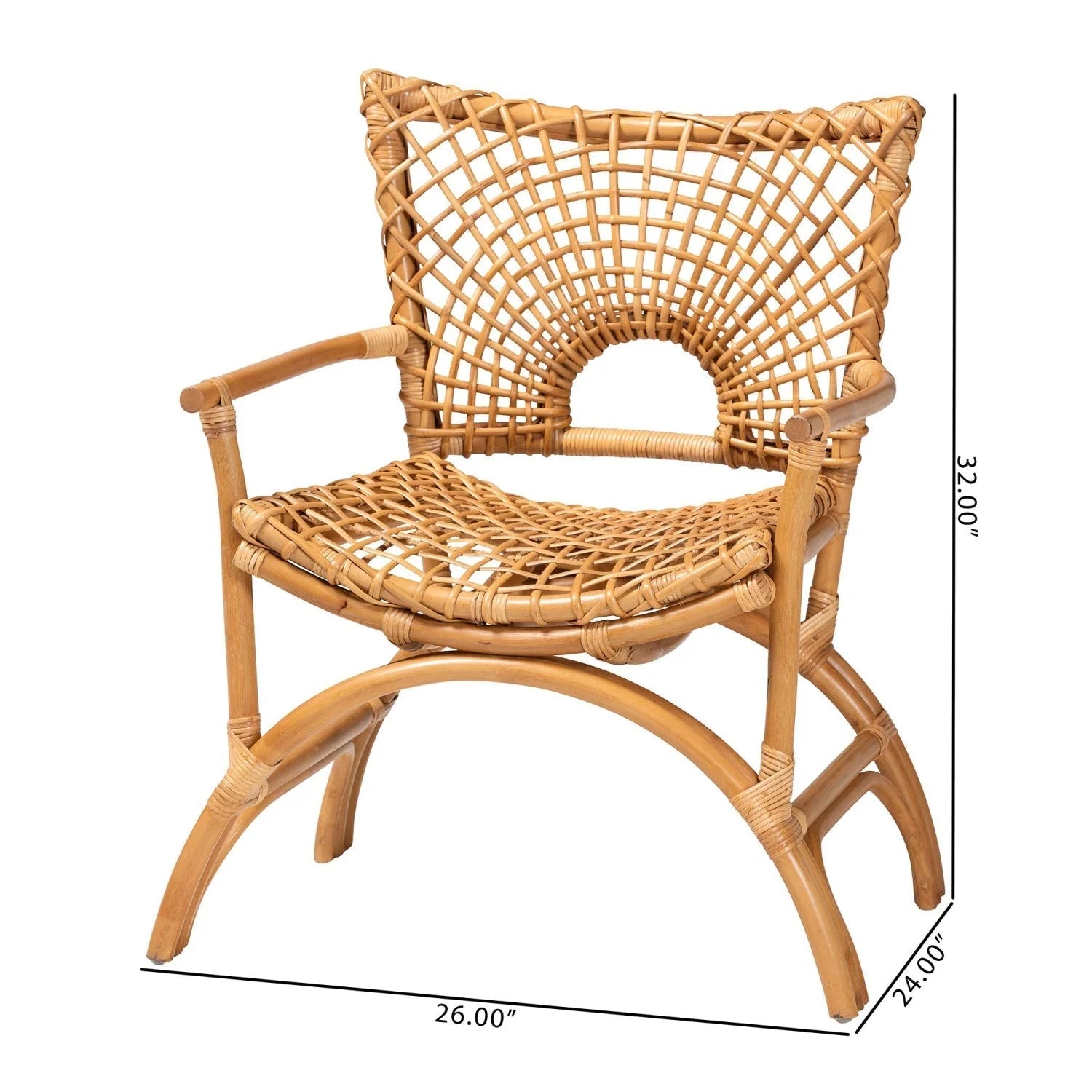 Luxury Rattan Accent Chair Modern Italian Style for Villa