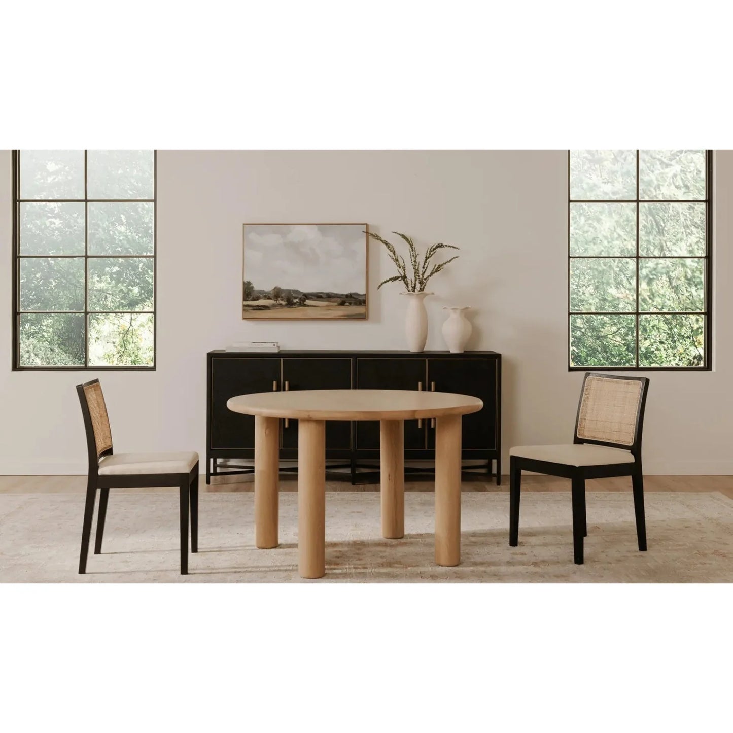Luxury Rattan Back Modern Dining Chair European Style for Villa