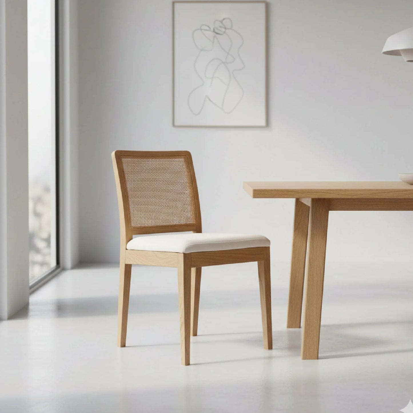 Luxury Rattan Back Modern Dining Chair European Style for Villa