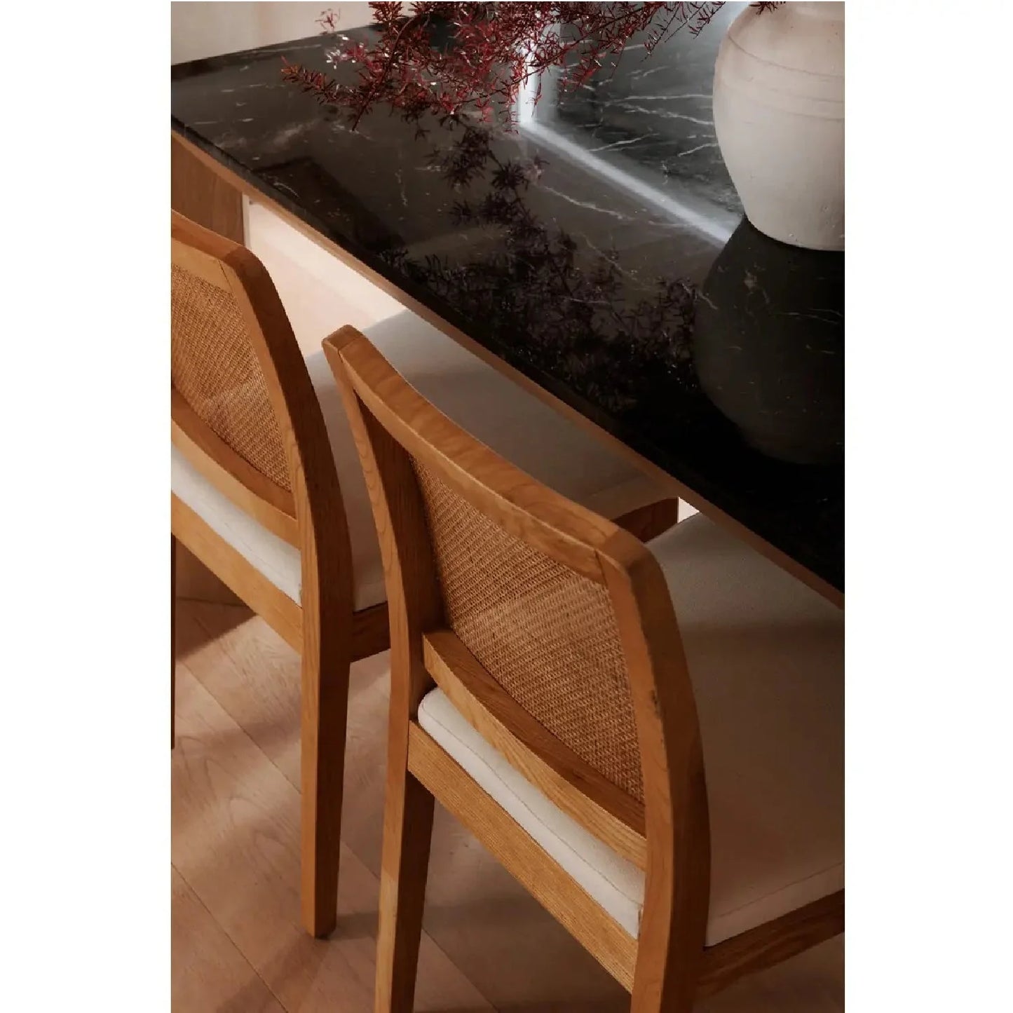 Luxury Rattan Back Modern Dining Chair European Style for Villa