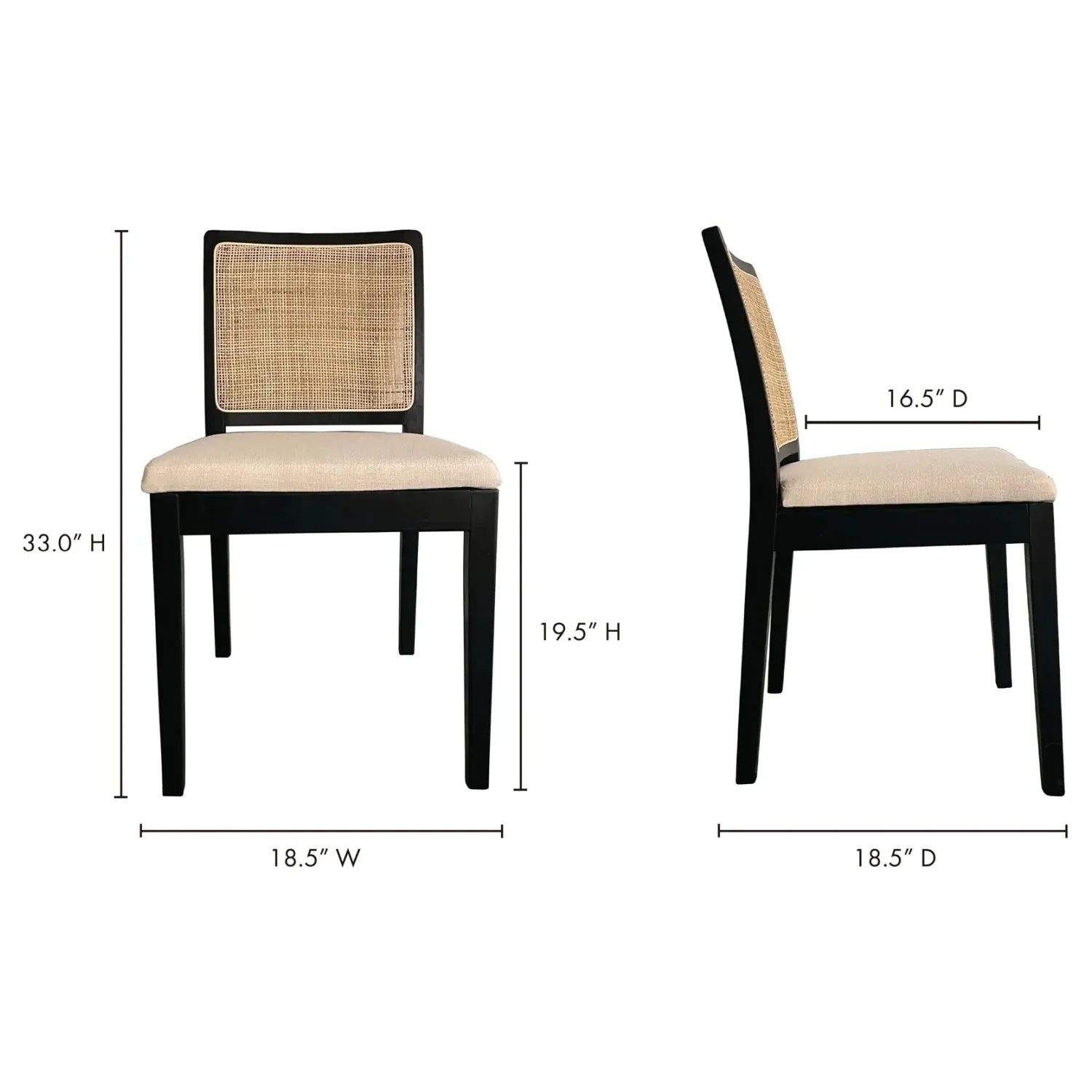 Luxury Rattan Back Modern Dining Chair European Style for Villa