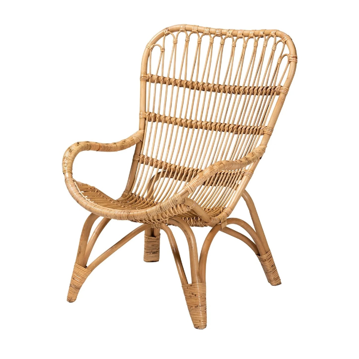 Luxury Rattan Bohemian Lounge Chair Modern Italian Style for Villa