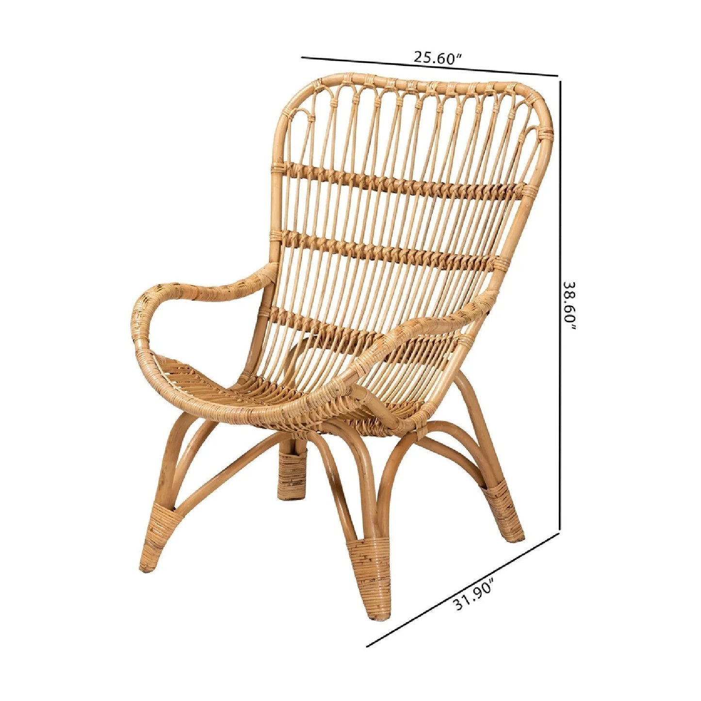 Luxury Rattan Bohemian Lounge Chair Modern Italian Style for Villa